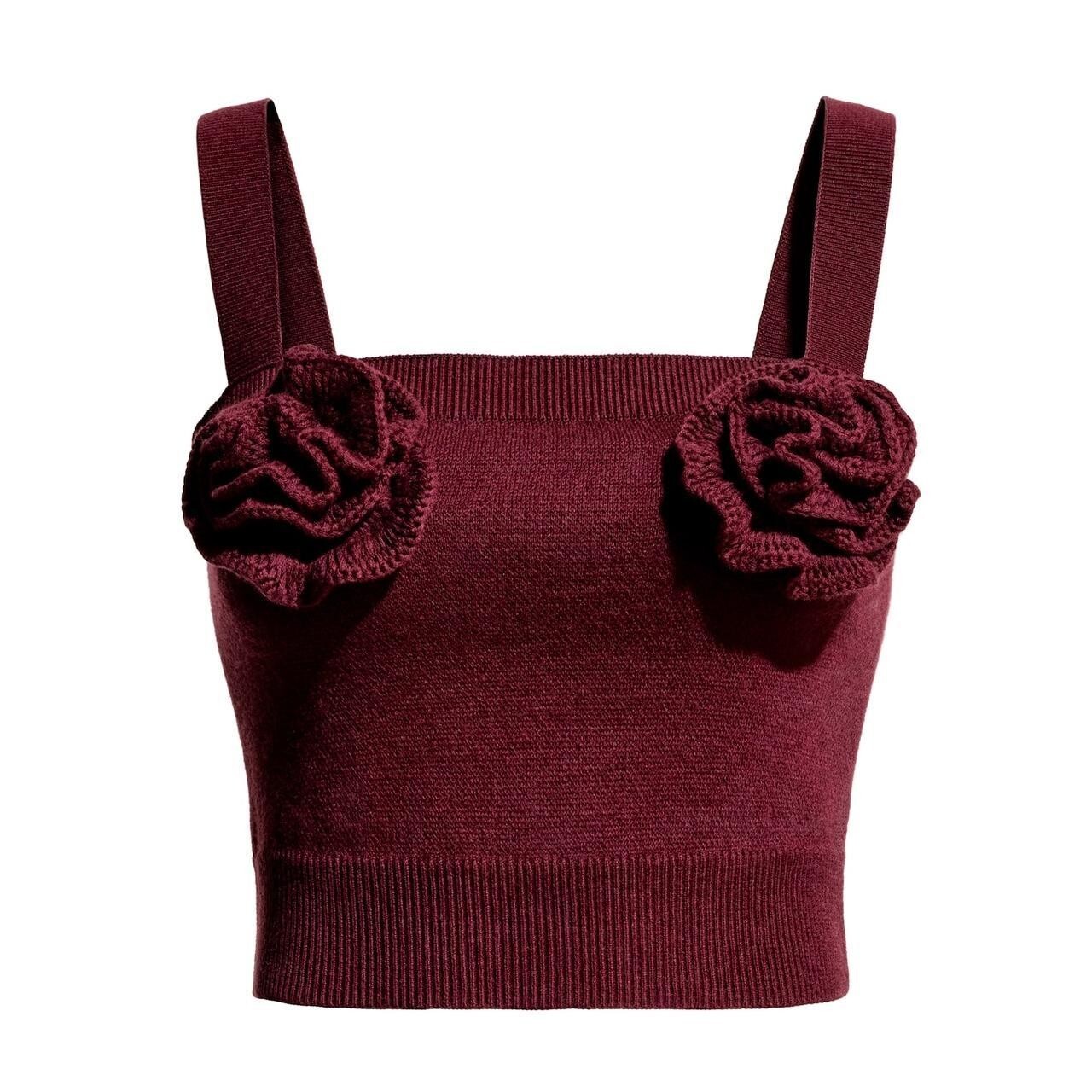 MAGDA BUTRYM x H&M [NEW WITH PAPER] Wool Blend Rose Appliqué Knit Top XS