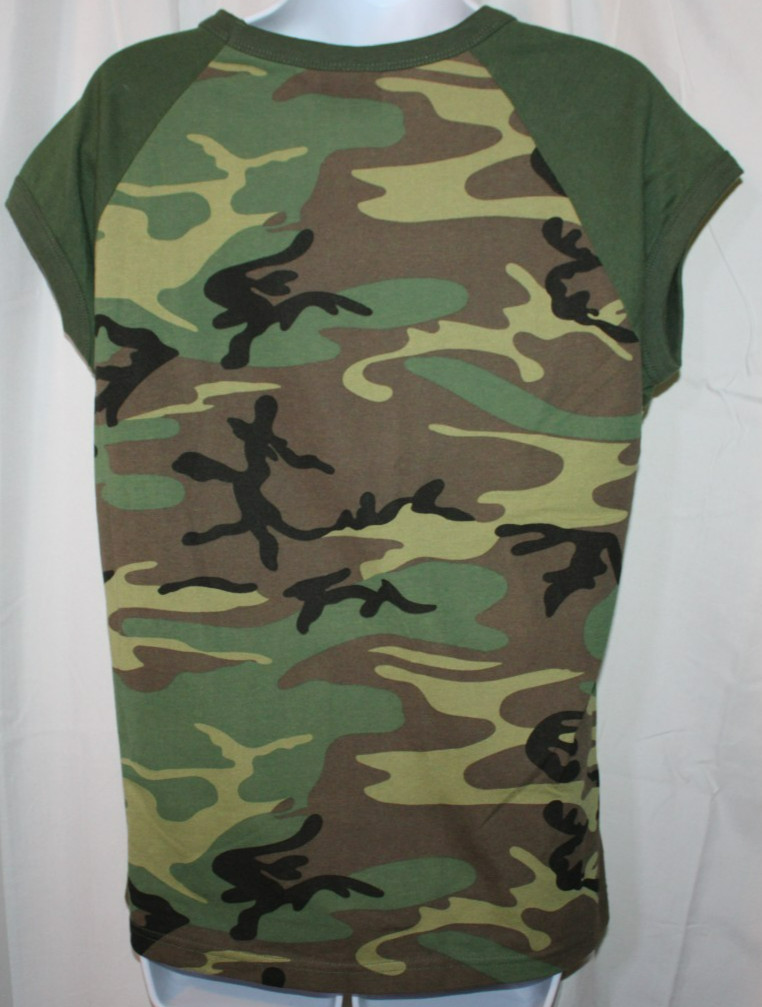 Rothco® Woodland Camo Tactical Women Stretch T-Shirt – New – Size XL