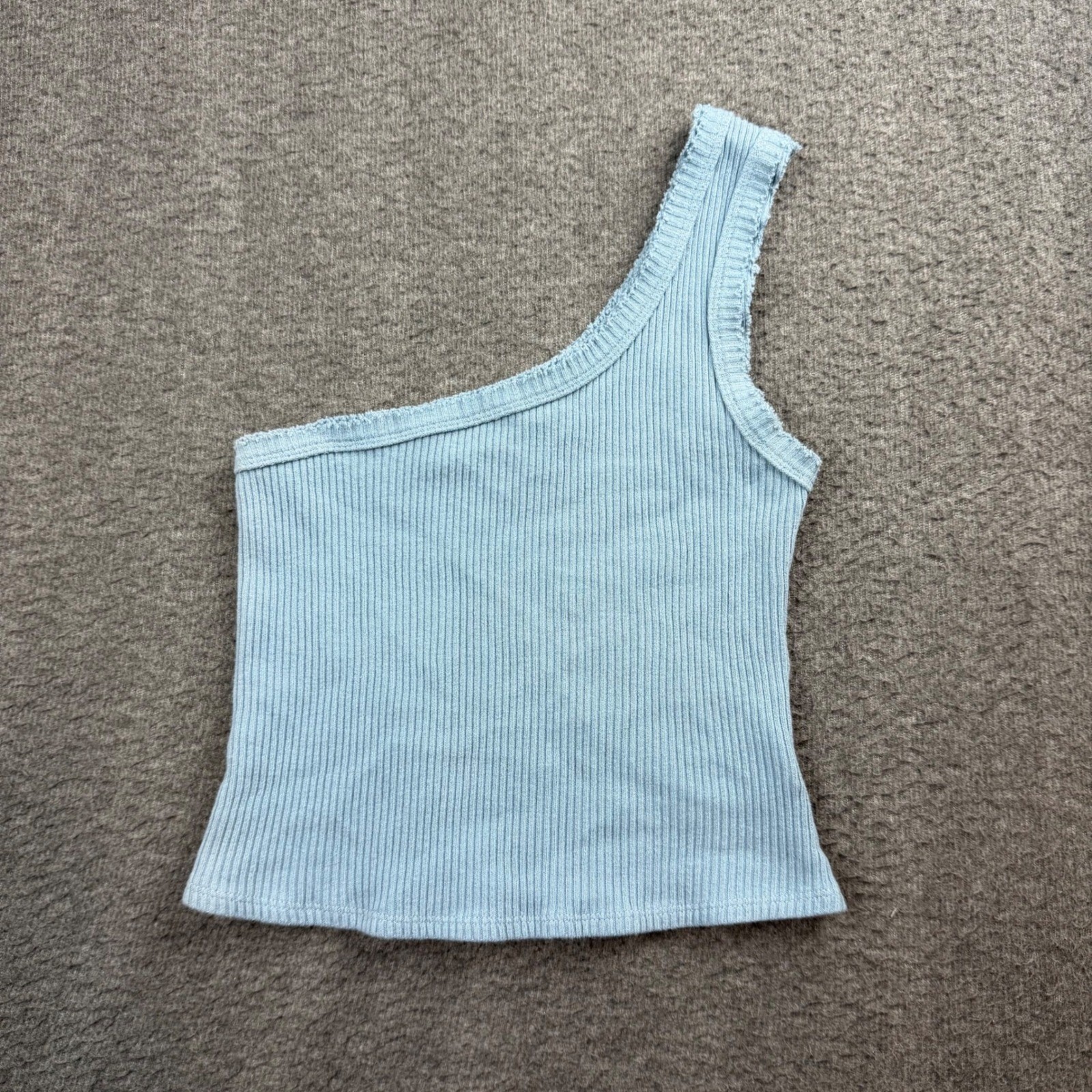 Urban Outfitters One Shoulder Tank Top Women’s Medium Blue Ribbed Knit Crop Top
