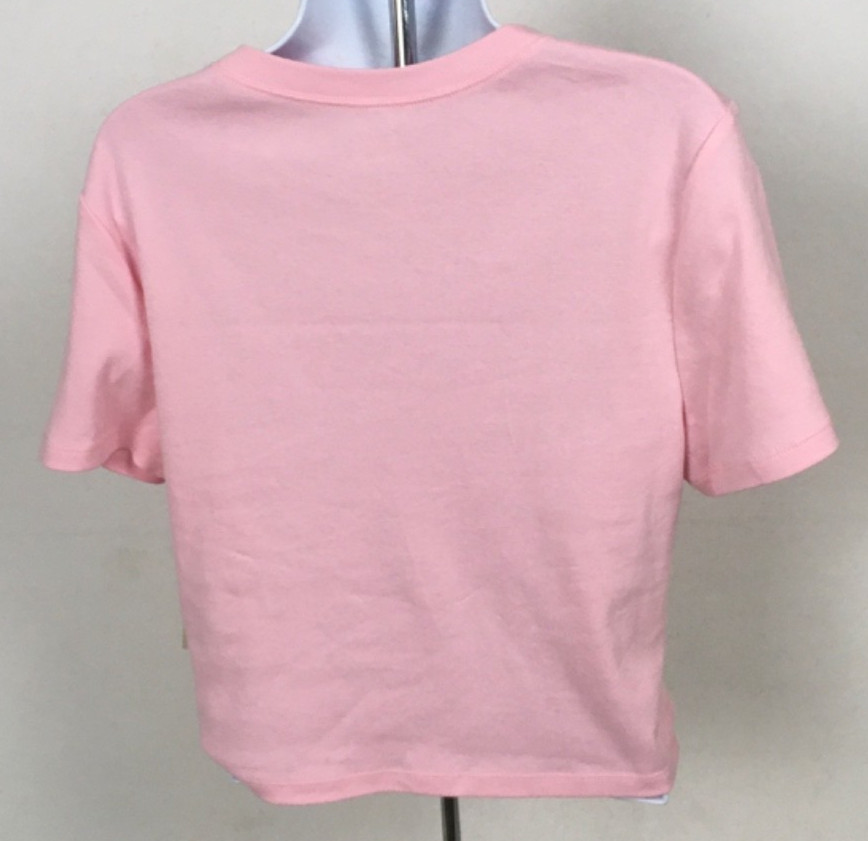 No Boundaries Top Women Size XL 16 to 18 Pink Crop Crew Tee Short Sleeves New