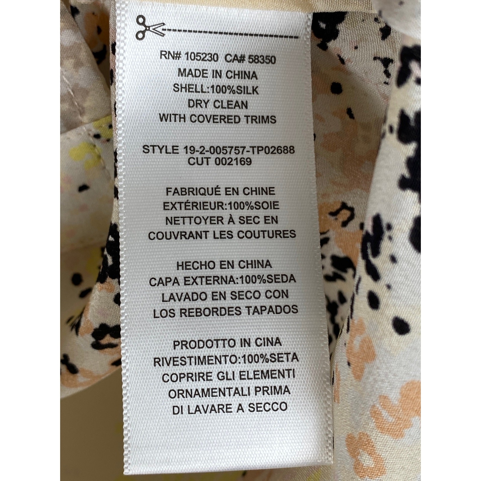 NWT Equipment Causette Silk Blouse Small Abstract Print Button Front