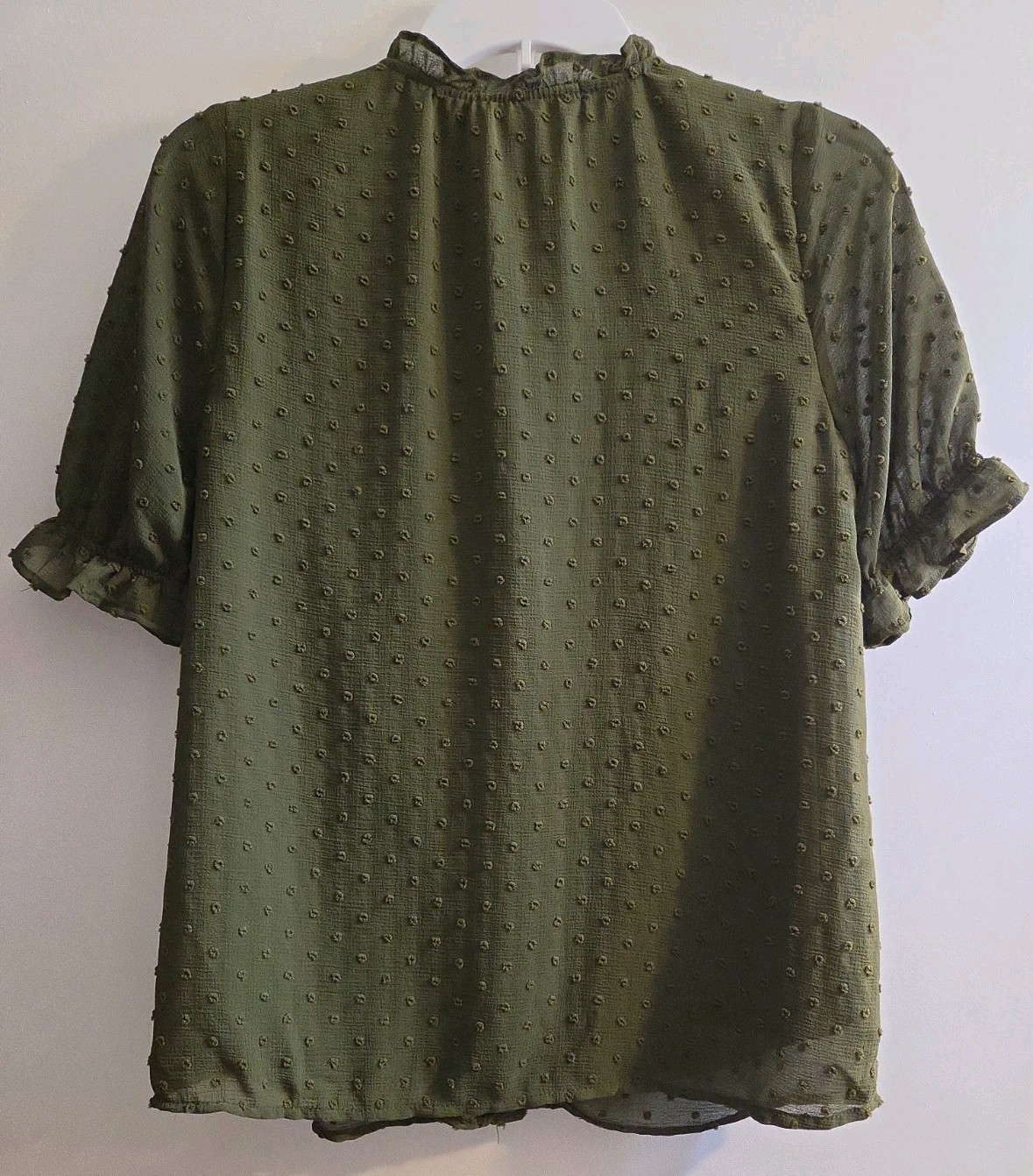 NWT XS Gibsonlook Olive Green Button Up Short Sleeve Top MSRP: $74