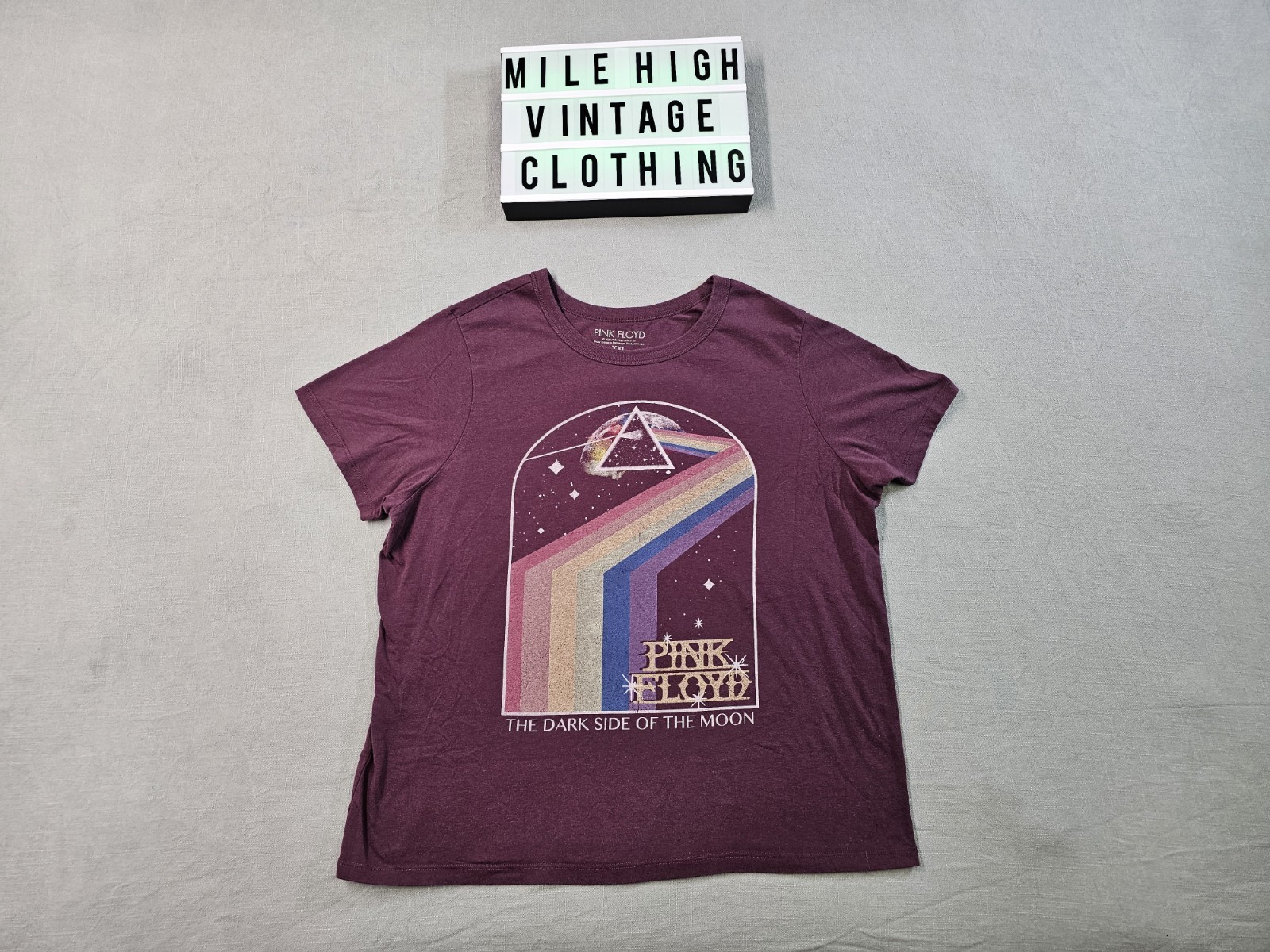 Retro Women’s Pink Floyd Shirt XXL Dark Side Of The Moon Classic Rock Band Music
