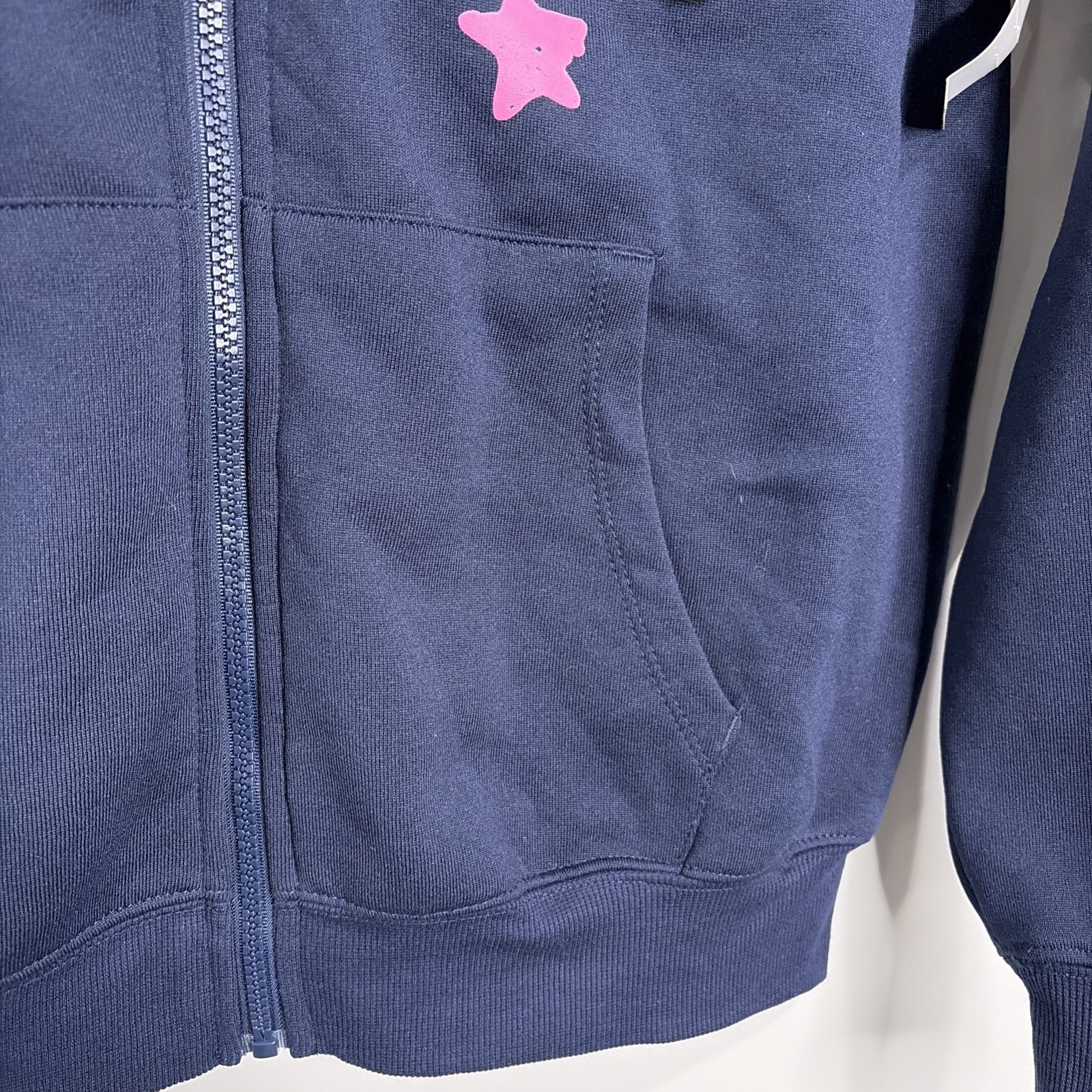 Peanuts Snoopy and Friends Zip Up Hoodie Womens S Navy Blue Puffy Graphics NEW