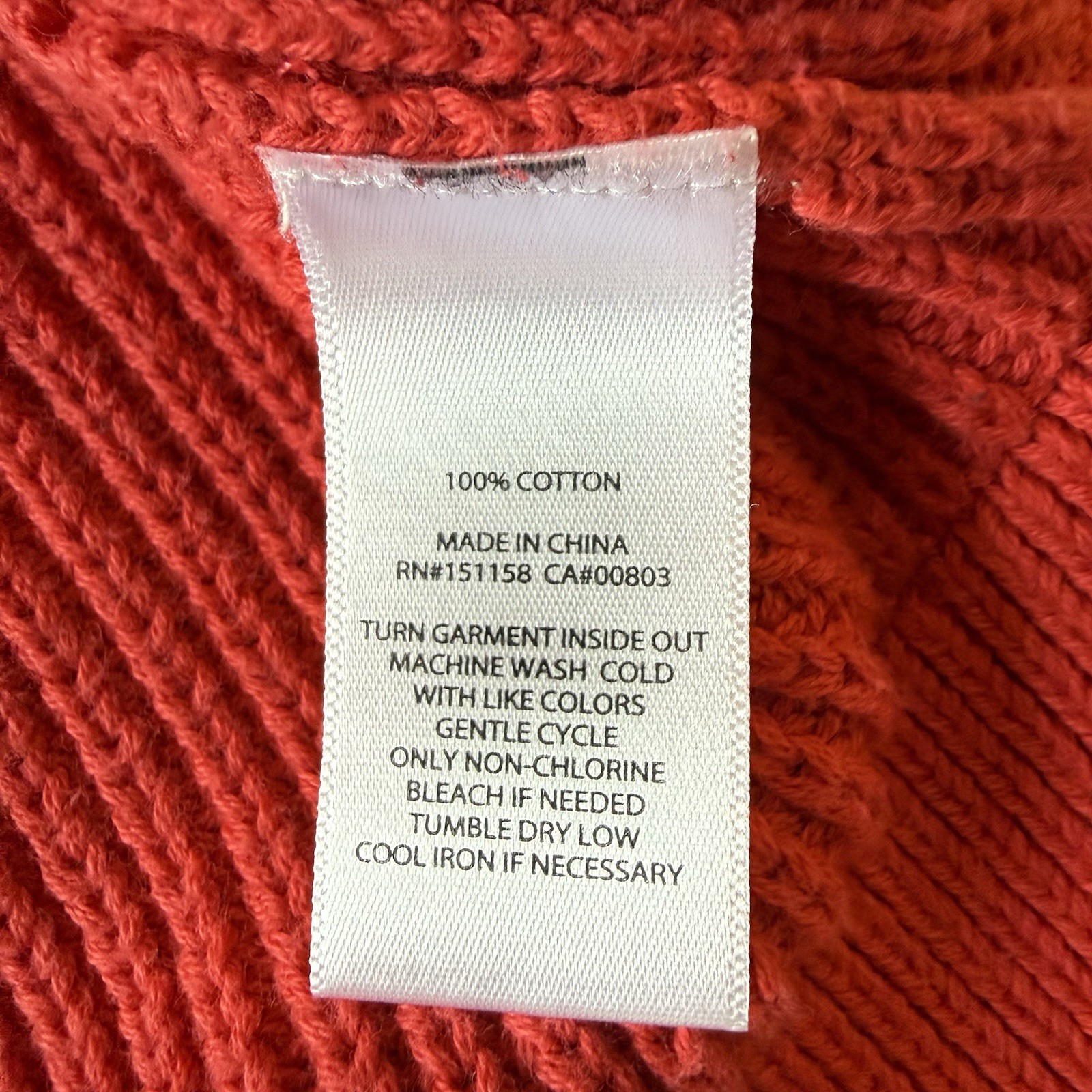 525 America High Crewneck Cotton Tank Cherry Hibiscus Red Knit Vest Womens M