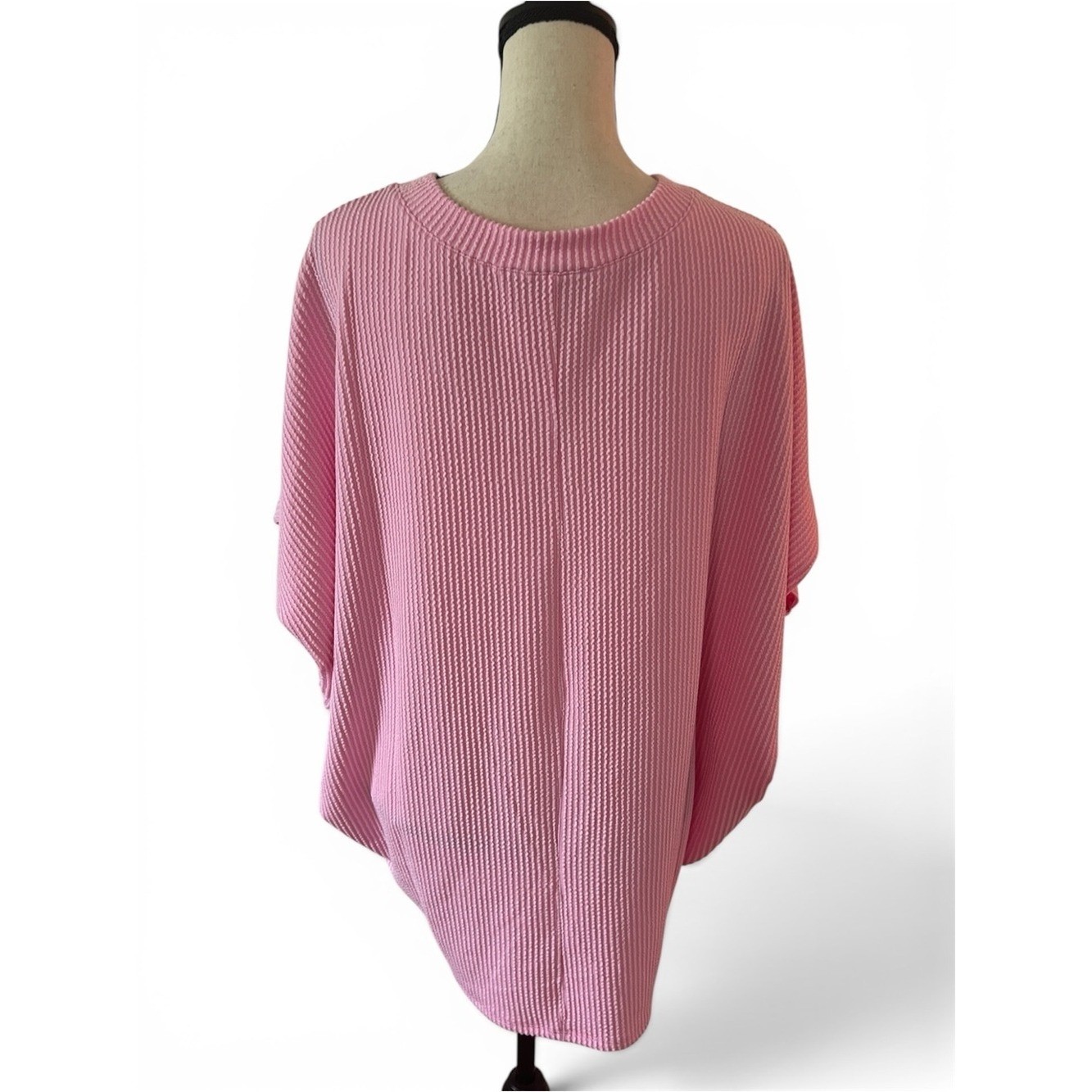 Zenana Candy Pink Raised Rib Top – 1x/2x