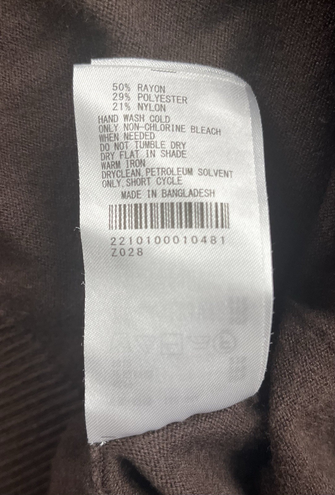 American Holic Women’s Long Sleeve V Neck Sweat Shirt Brown Size F Oversized