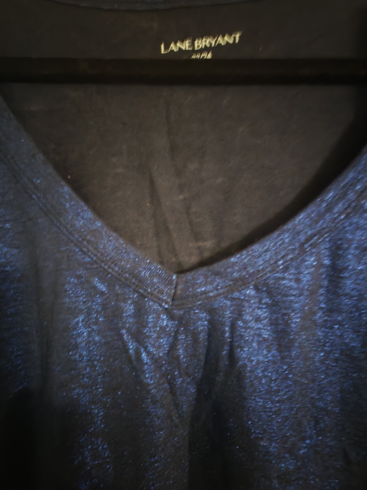 Lane Bryant Blue Sparkly Short Sleeve Top 22/24 NWT