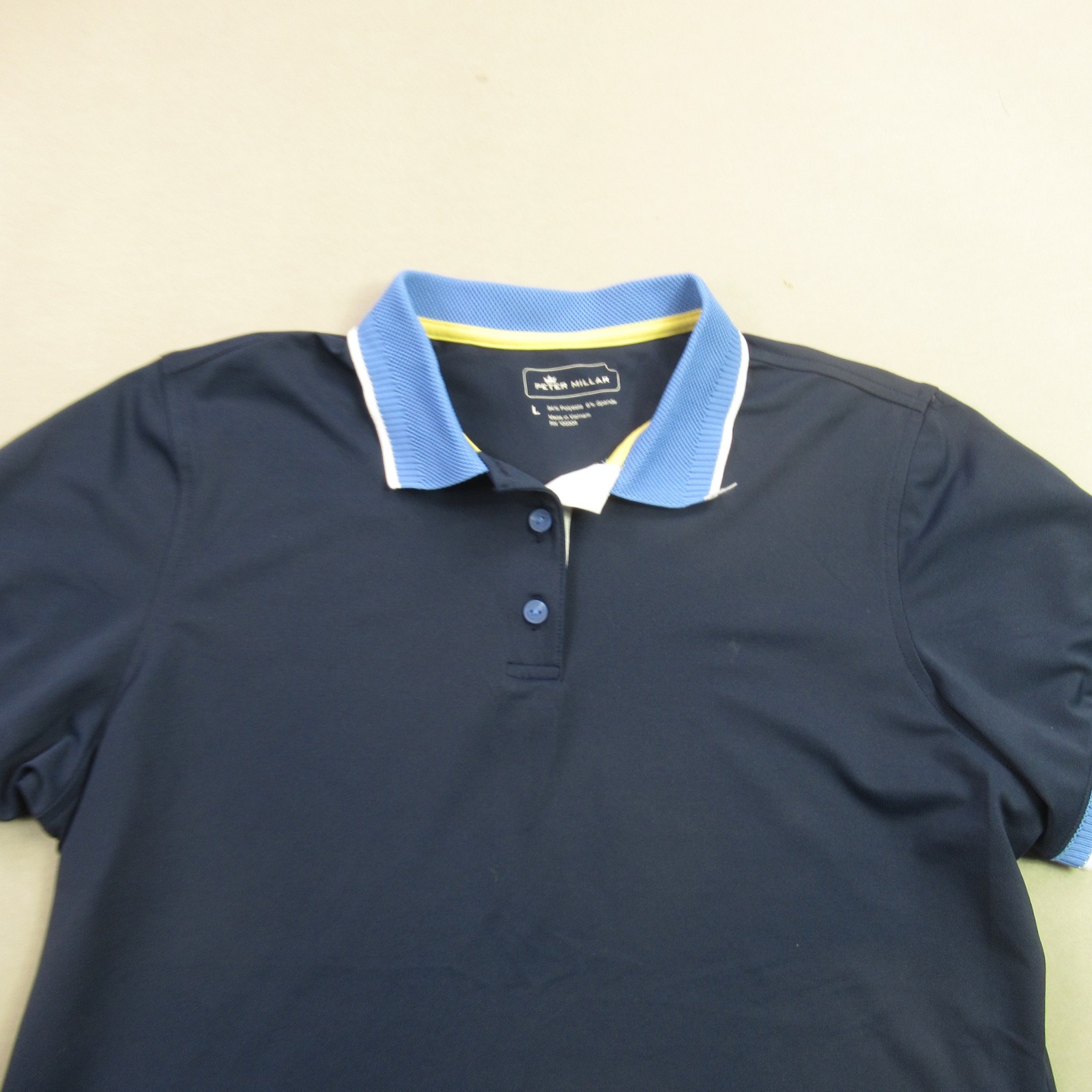 Peter Millar Shirt Womens Large Short Sleeve Pullover Lightweight Polo Blue