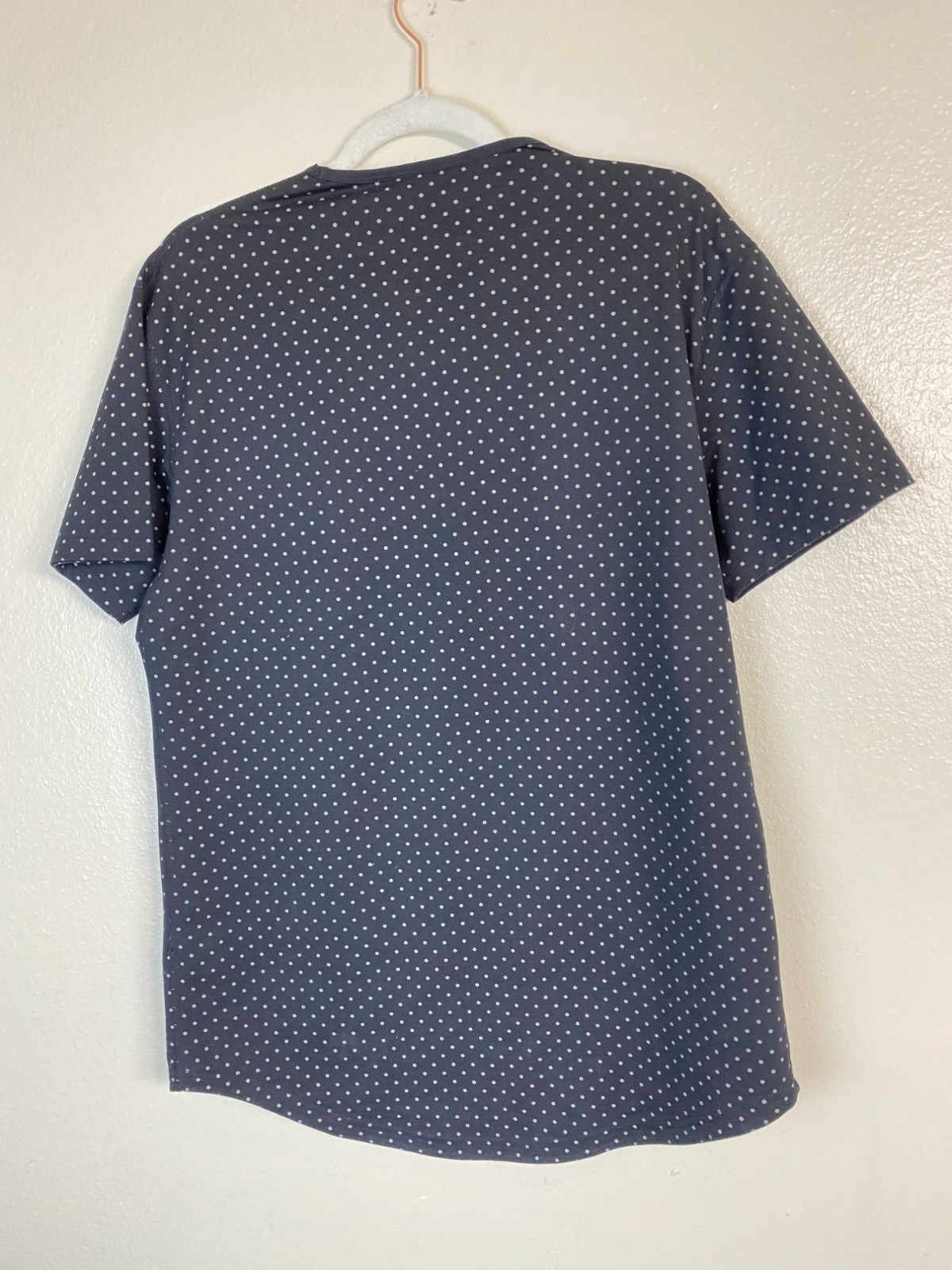BYLT Polka Dot Short Sleeve T-Shirt Size Medium Black white performance Basic