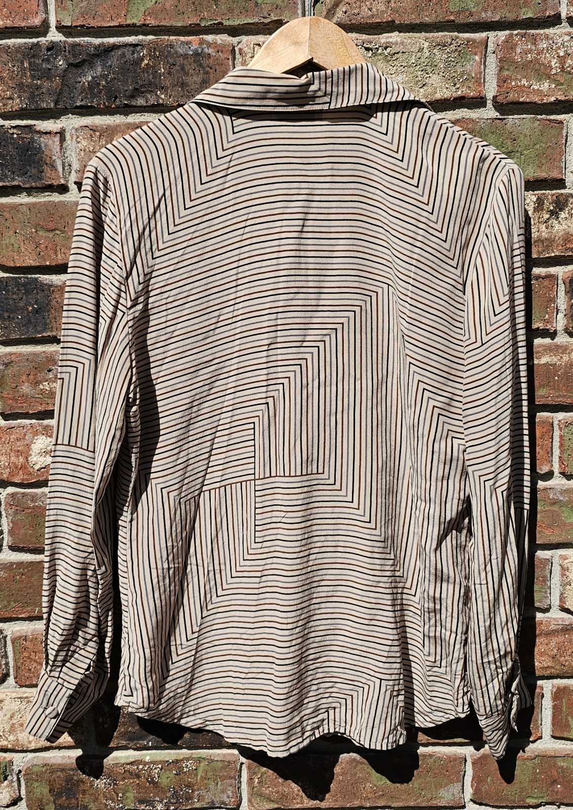Tess Vintage 100% Silk Blouse Abstract Geometric Print Long Sleeve Medium