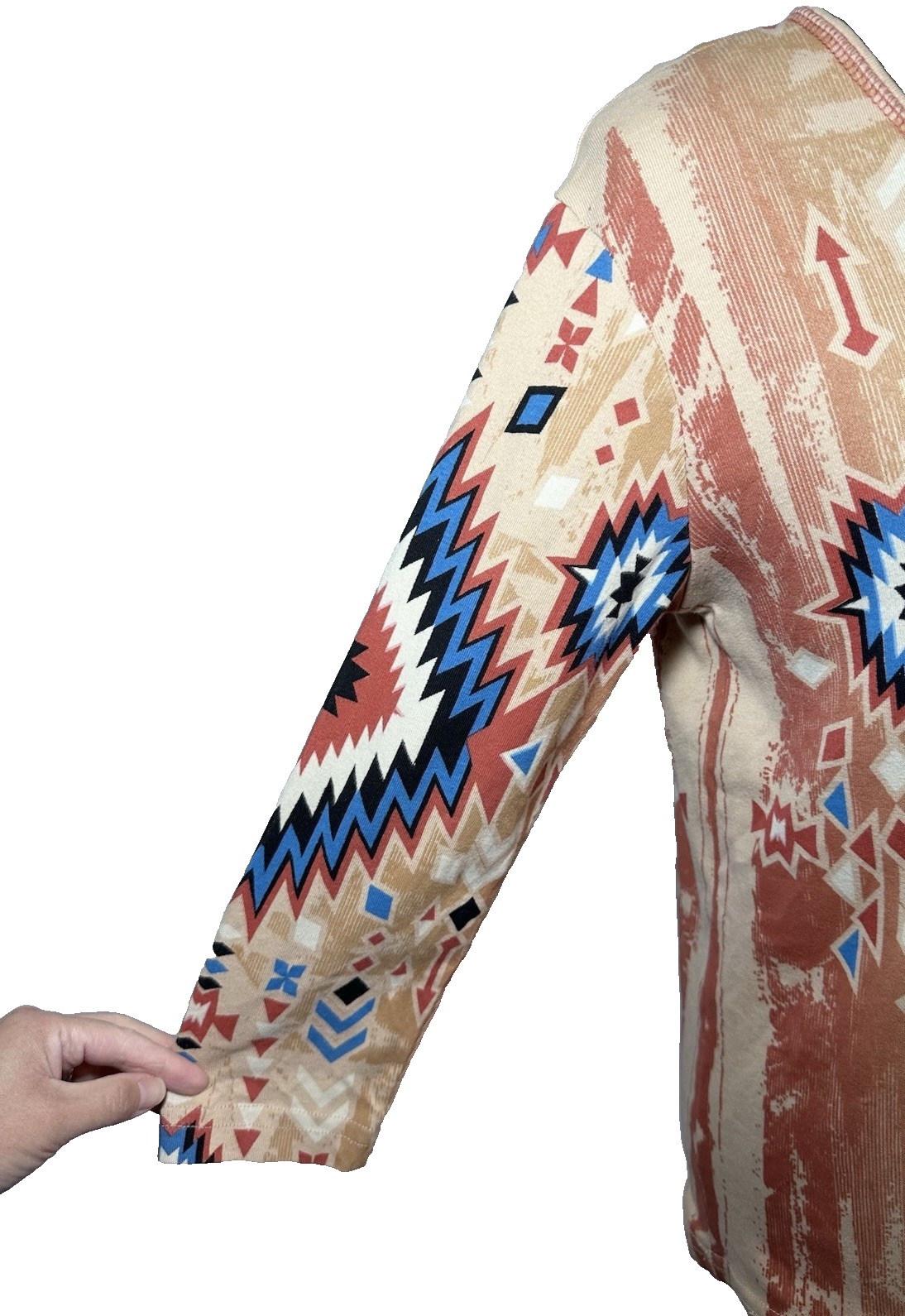 Cactus Bay SMALL Western Aztec Southwest Boho Native Tribal Embellished Shirt