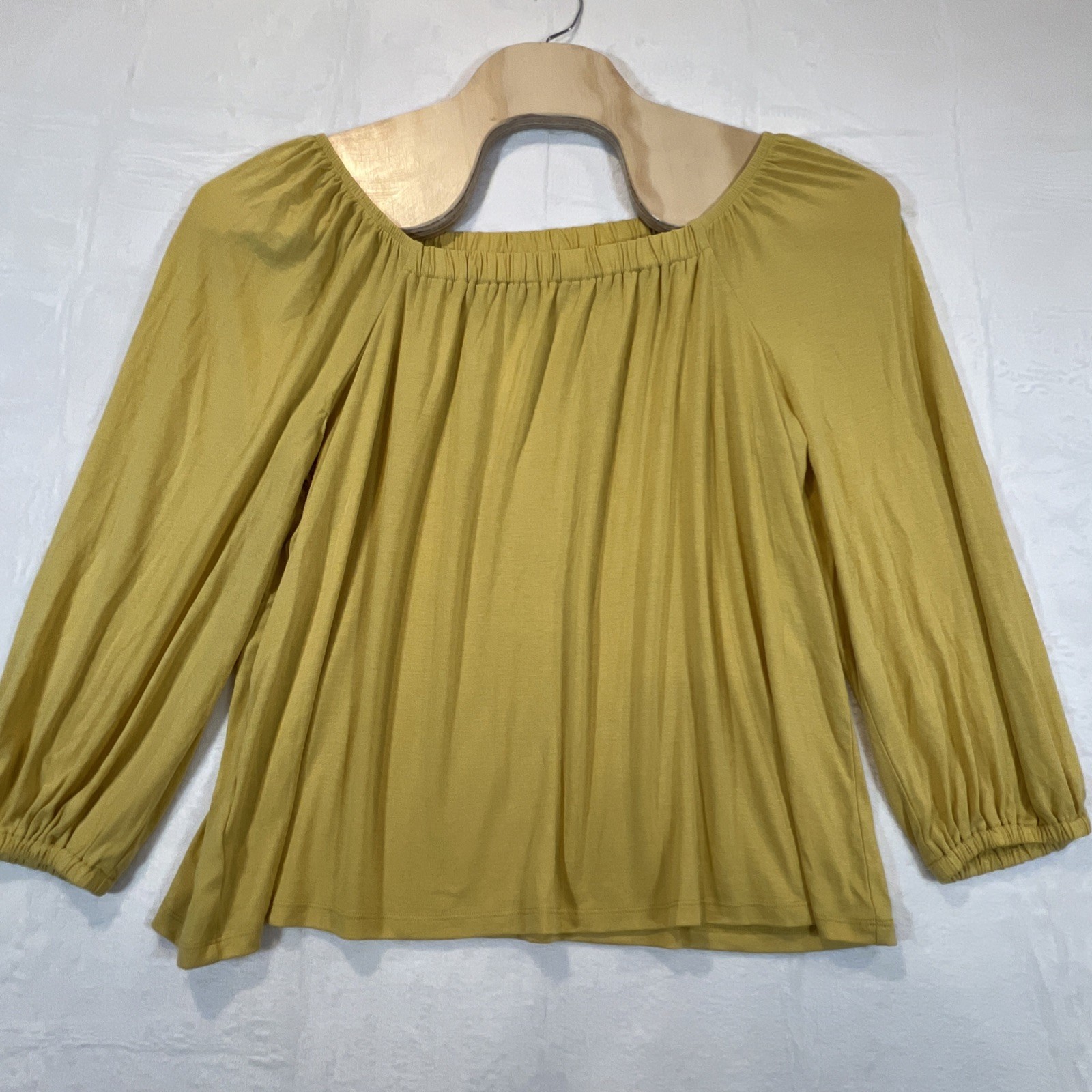 Ann Taylor Off Shoulder Top Shirt Size XL Womens Yellow Sunshine Soft Modal NWT