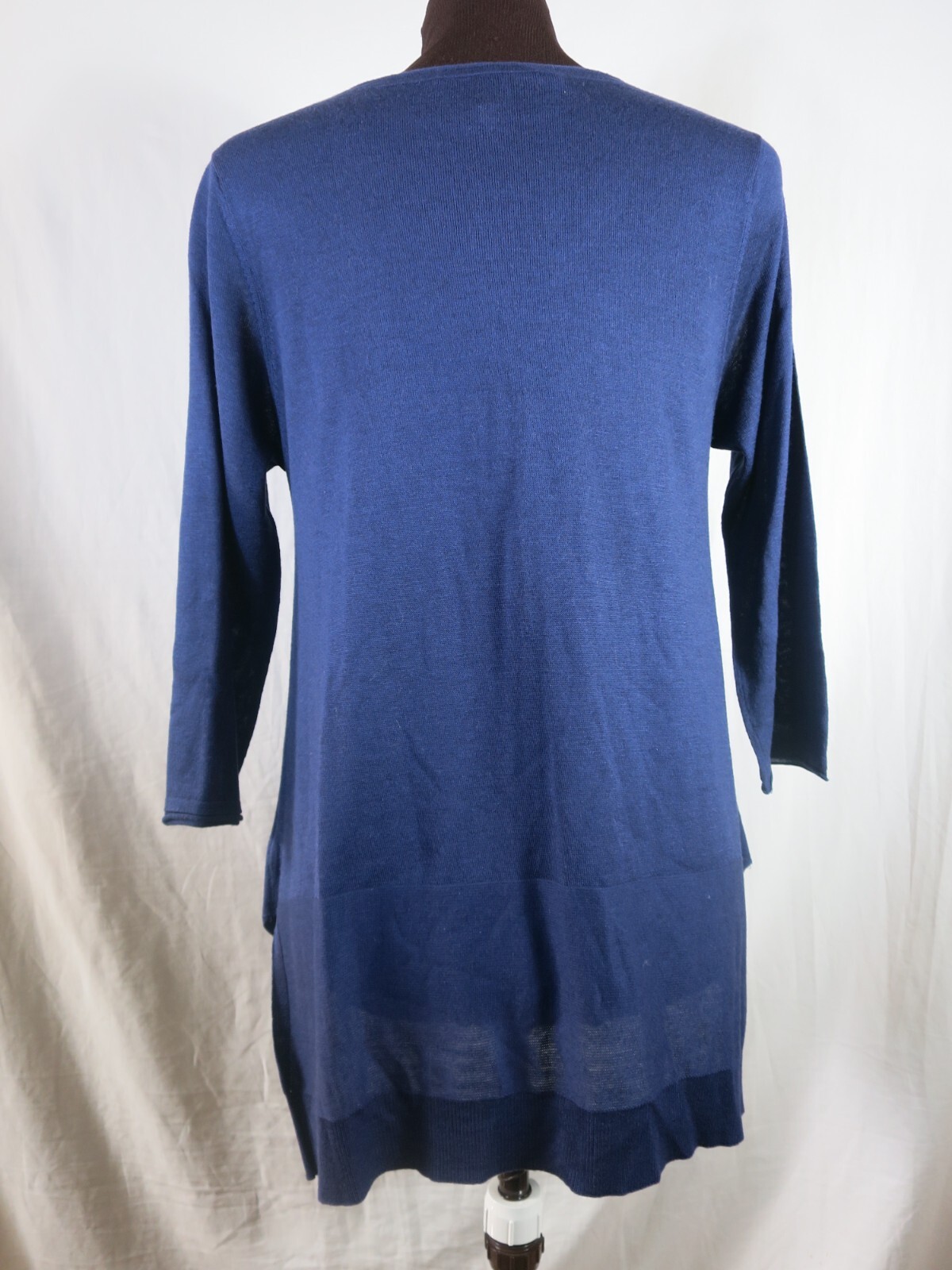 Zoe Couture Silk V Neck Pull Over Sweaters Blue Pale Gray 3/4 Sleeve Lot of 2 S