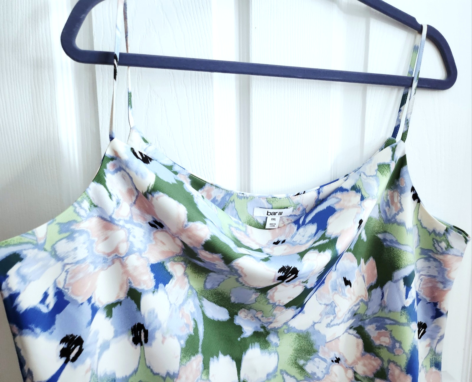 BAR III XXL Women’s Satin Floral Sleeveless Blouse Shirt Top 2XL 2X