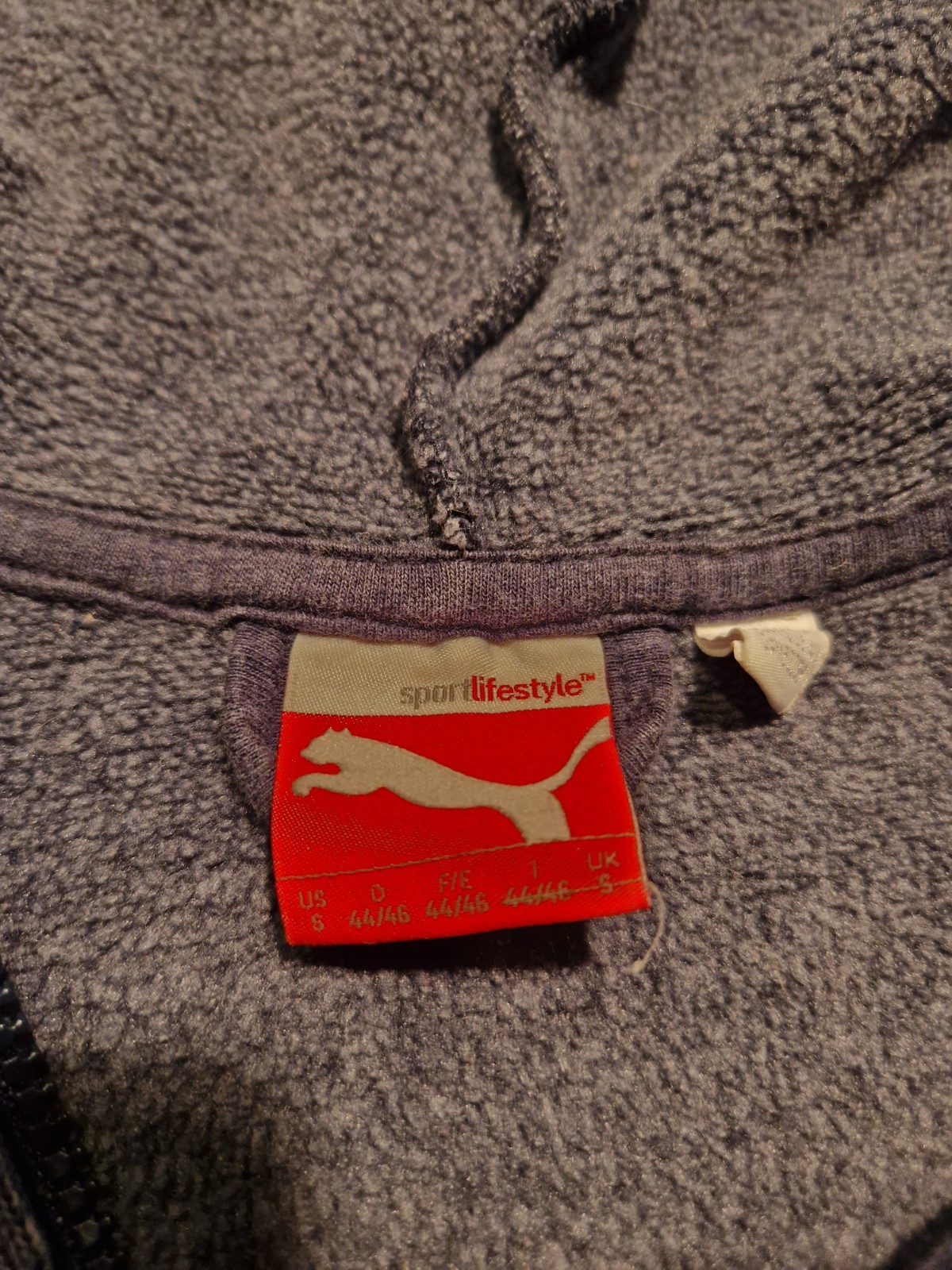 PUMA Women’s Gray Full Zip Hooded Fleece Hoodie Polyester Size S