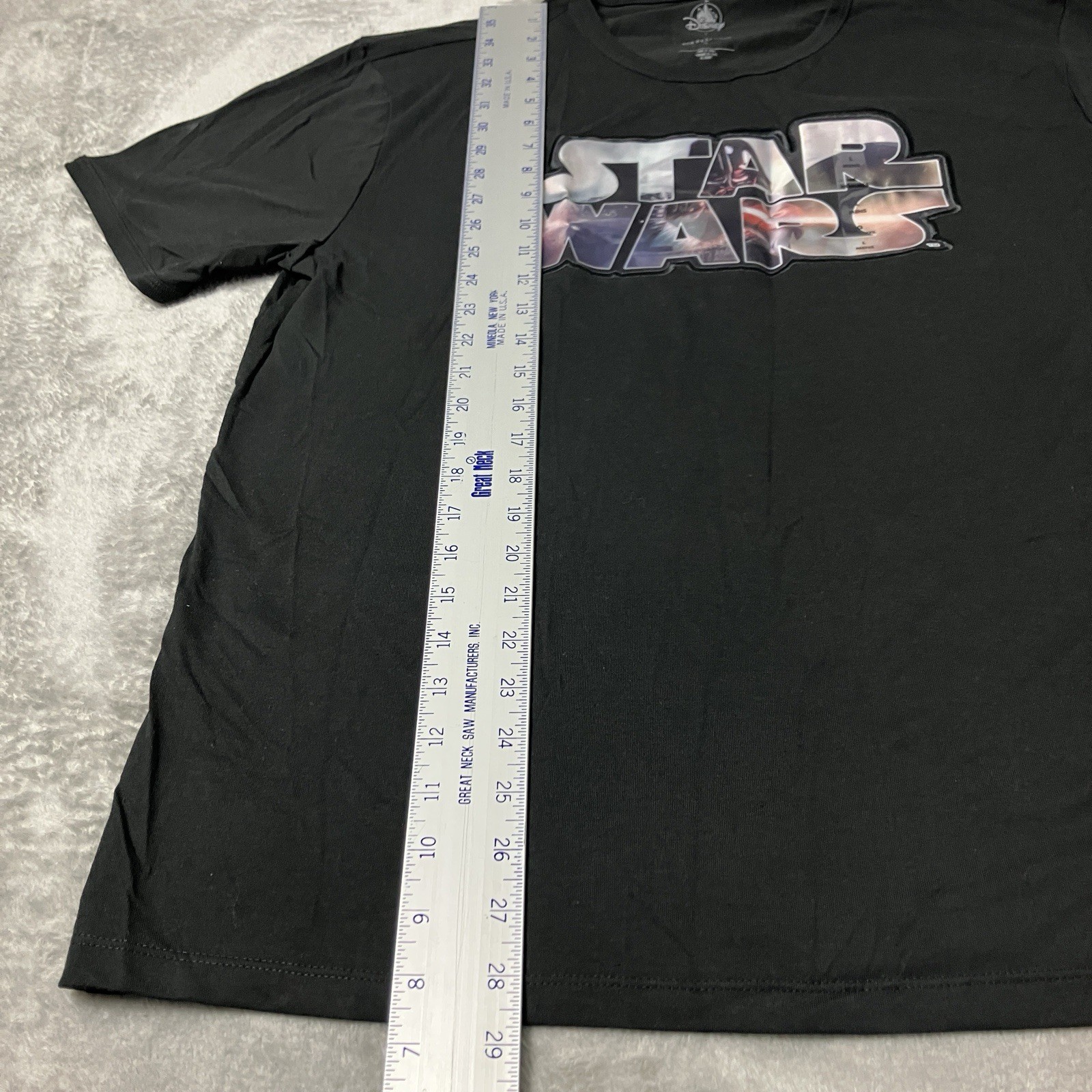 Disney Star Wars T Shirt Womens L Black 3D Lenticular Graphic Logo Movie Tee NWT