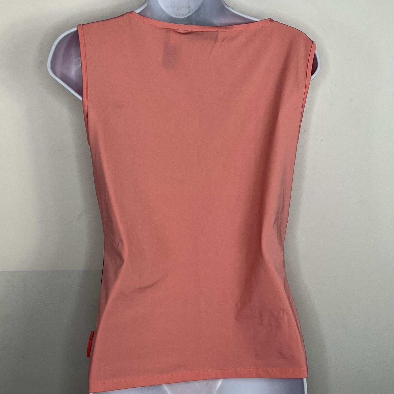 DKNY Jeans Dusty Rose Mesh Tank Top Sz M Sleeveless Floral Applique Sheer
