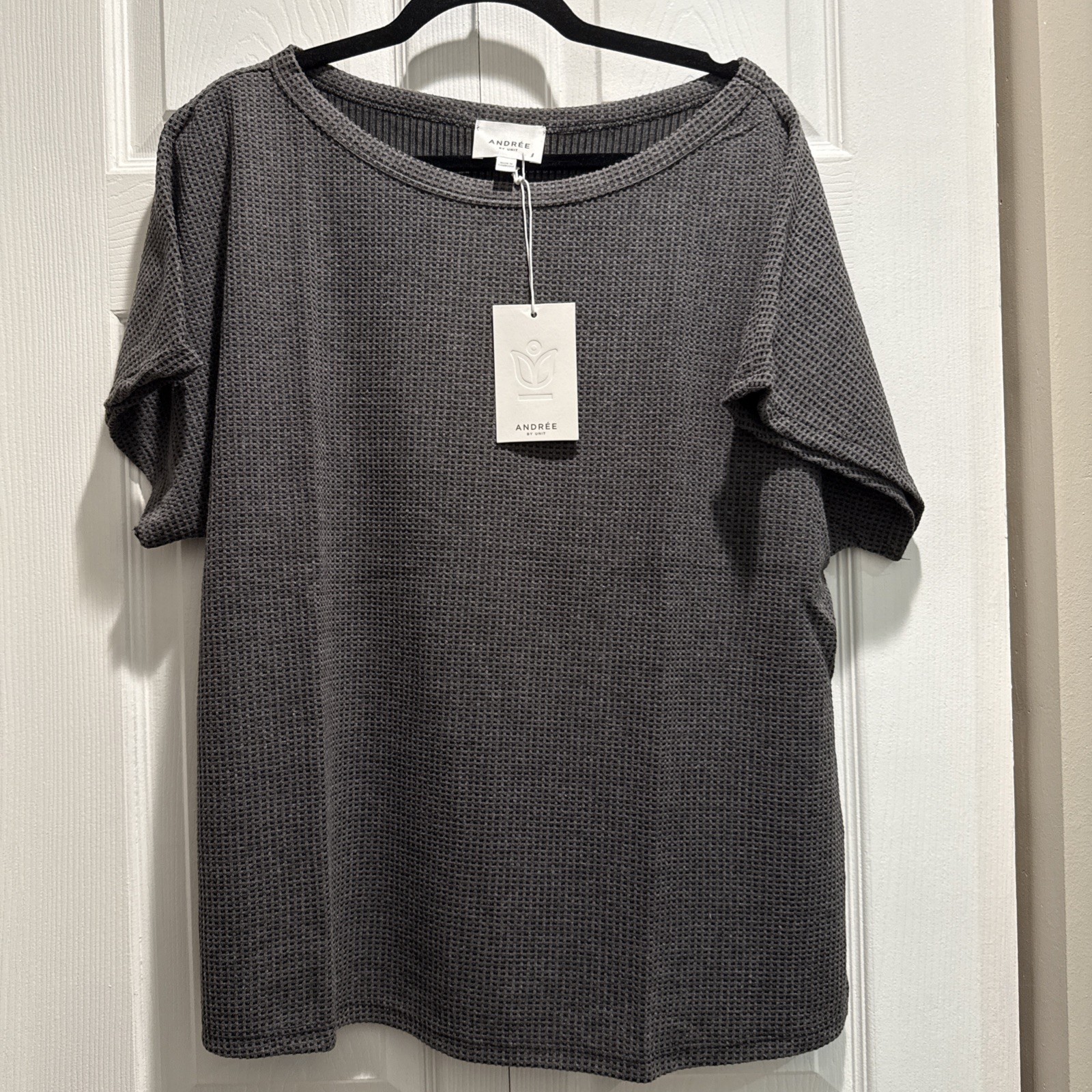 Woman’s Crew Neck T Shirt Andree By Unit Charcoal Size L