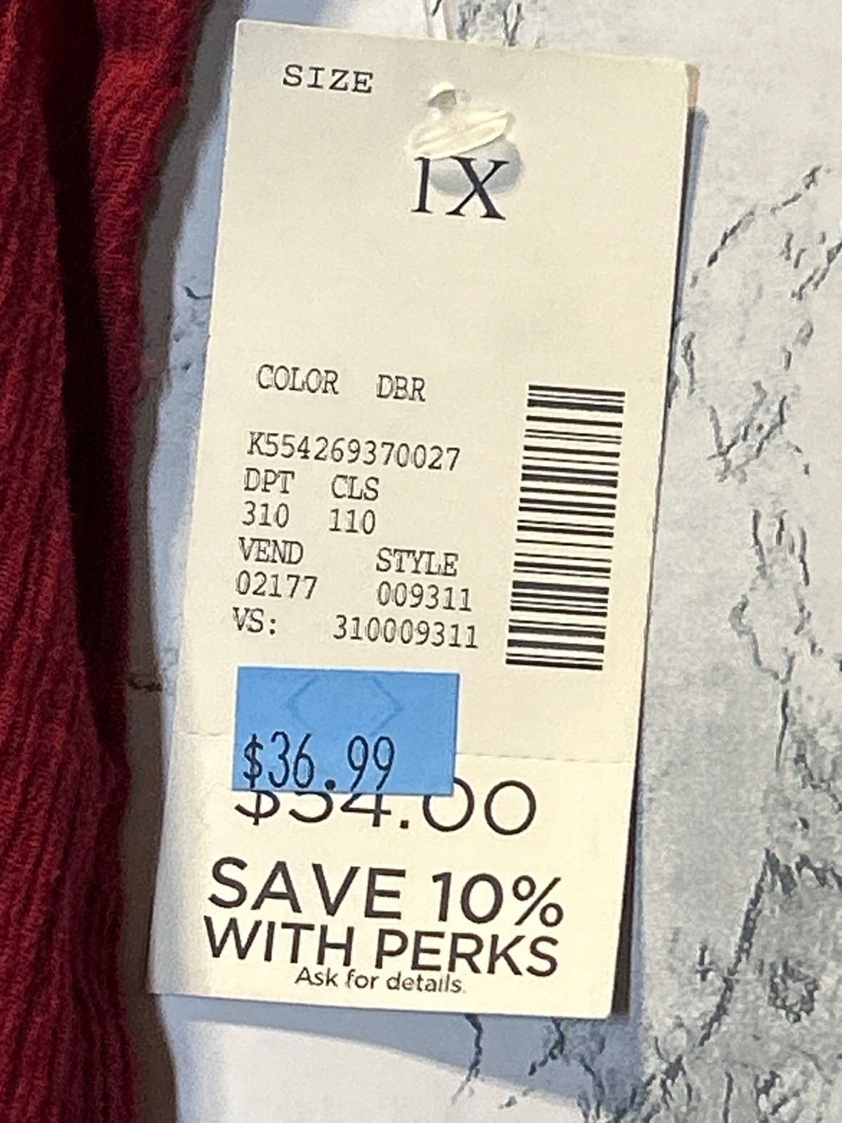 Catherines Womens Plus Size 1X Red Button Front Top With White Embroidery