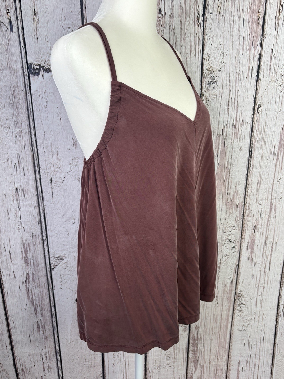Lou&Grey From LOFT Fluid Peachy Soft Crossback Cami Brown Size Small Drape Tank