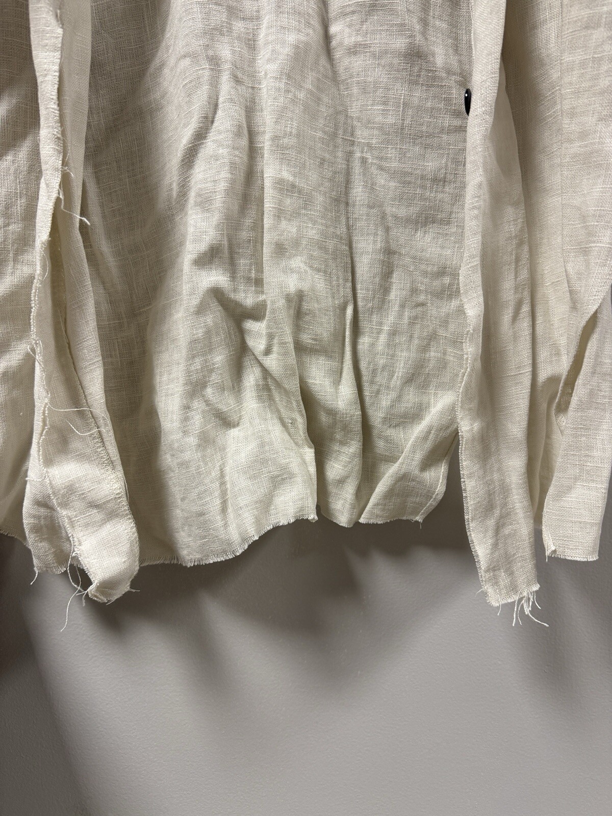 J. BASTING Linen Blend Button Up Shirt Dress Made in Korea Size Small