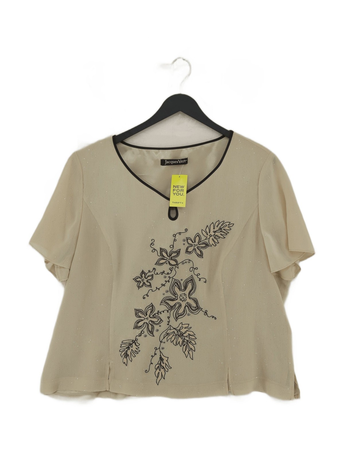 Jacques Vert Women’s Top UK 20 Cream 100% Polyester Basic
