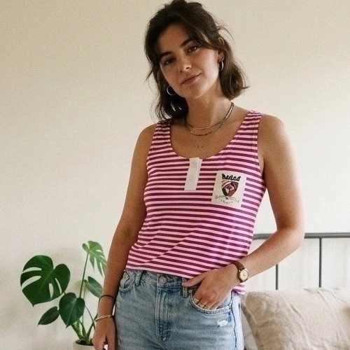 Vntg 80’s 90’s Generra Striped 100% Cotton Tank Top Hong Kong EUC Coastal Preppy