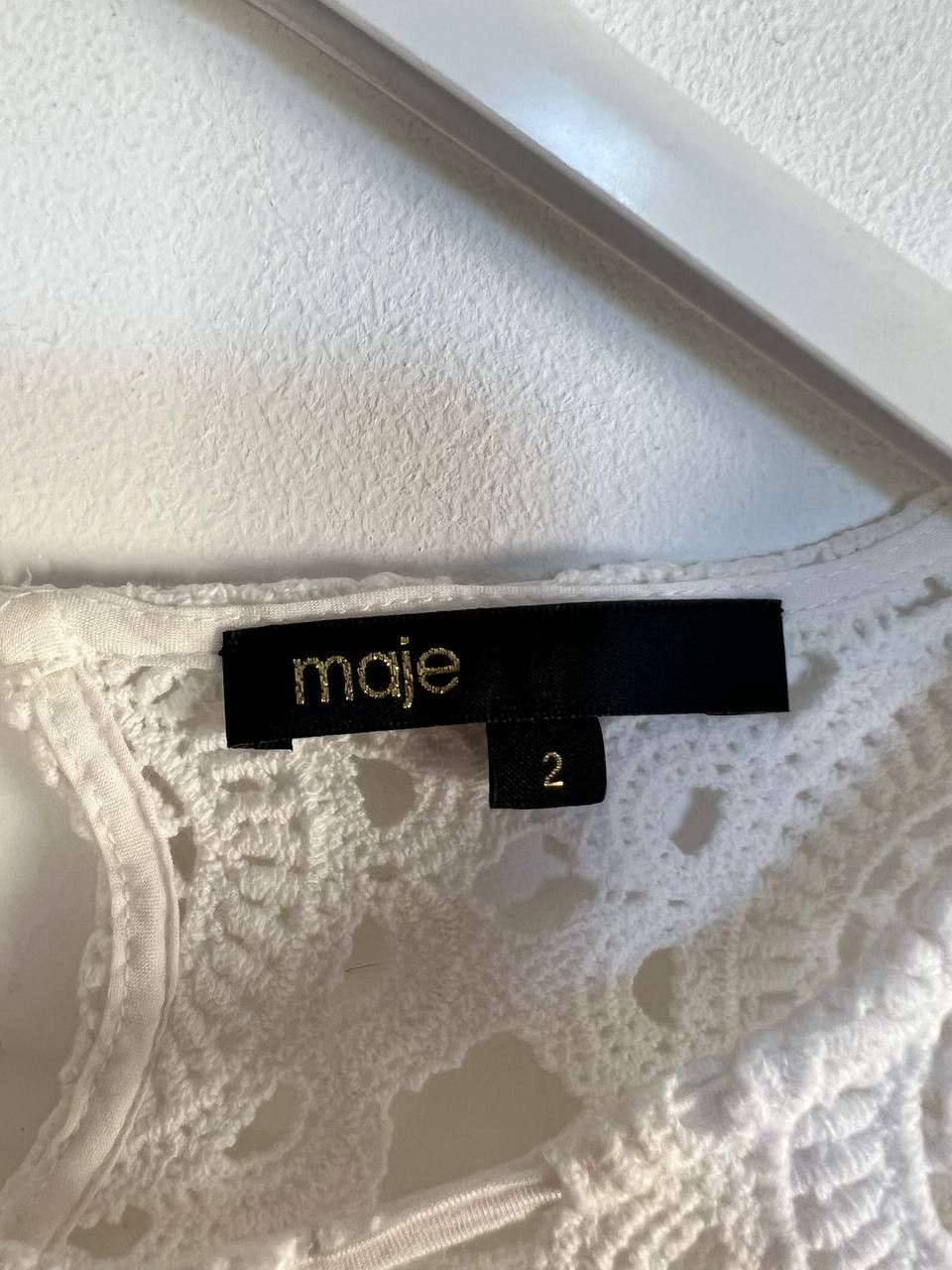 Maje Openwork white blouse top