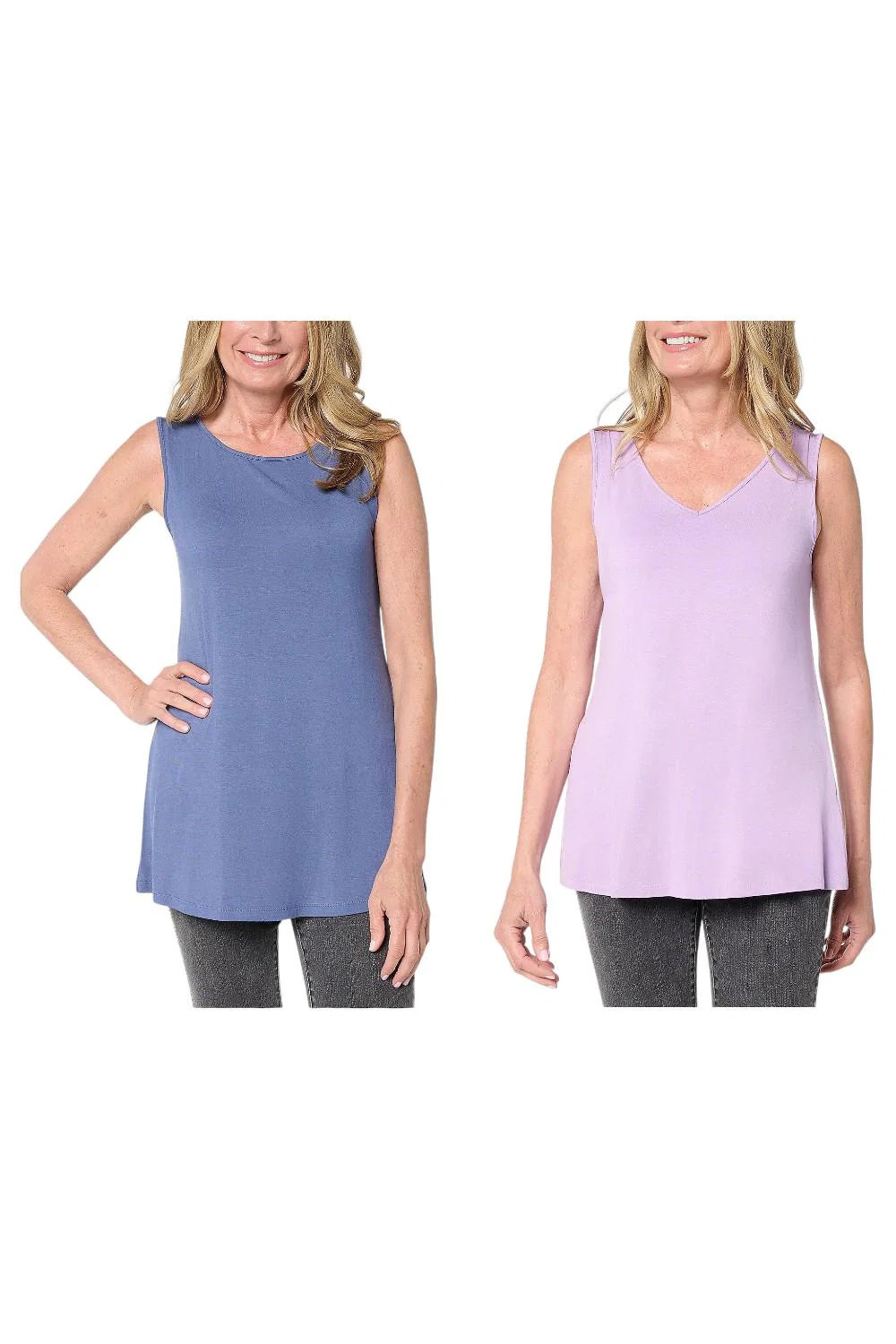LOGO Layers by Lori Goldstein 2-Pack Tanks Wisteria/Indigo
