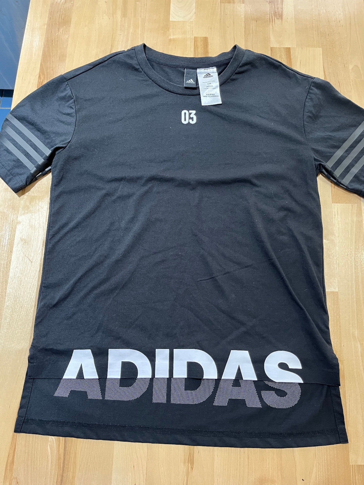 Adidas Logo Graphics Black Tshirt – Women’s Sz M
