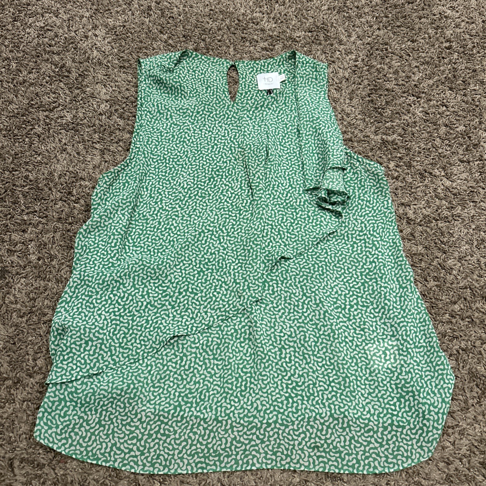 Anthropologie HD IN PARIS Blouse Size 10 Sleeveless Sheer Polyester B28