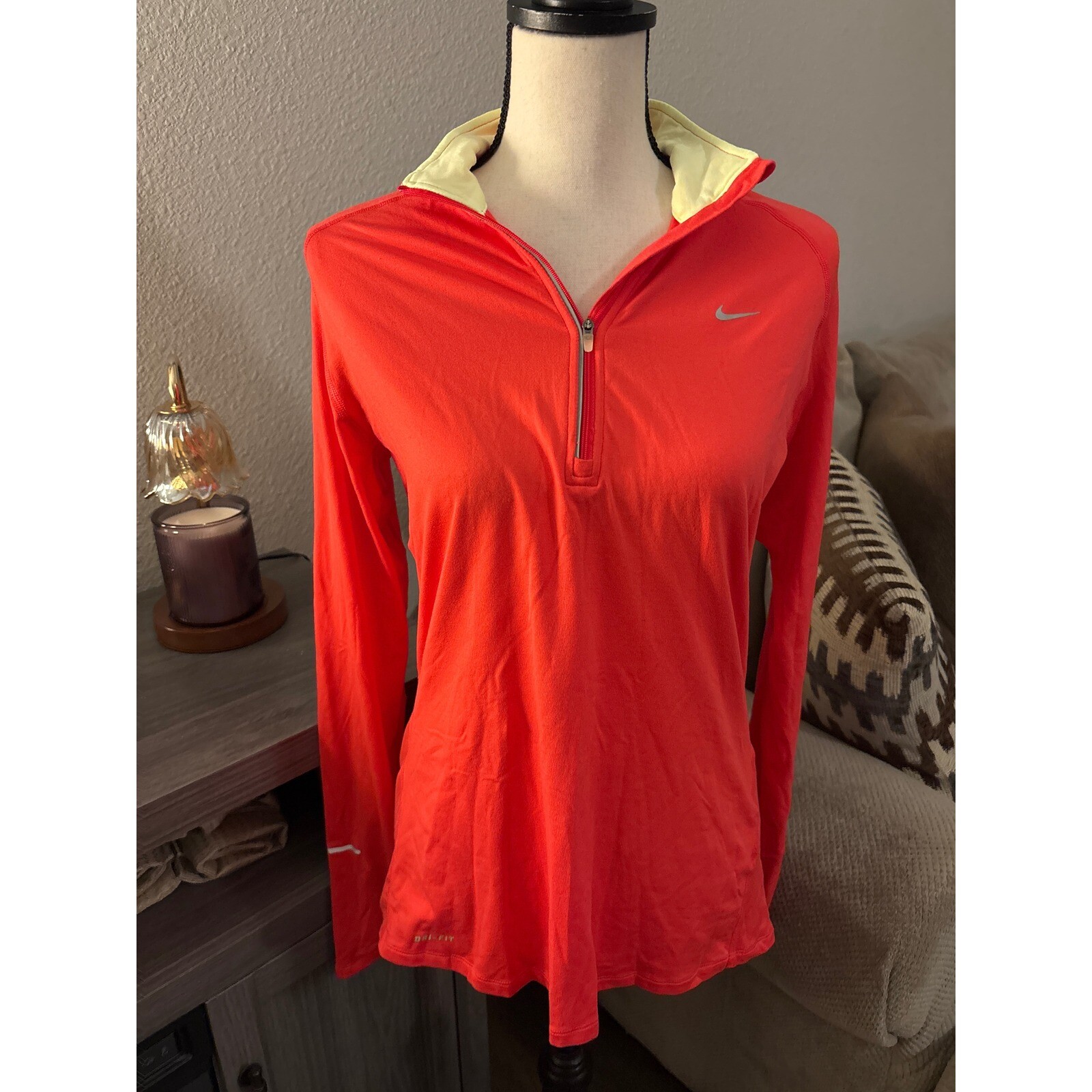 Nike activewear long sleeve large neon pink yellow