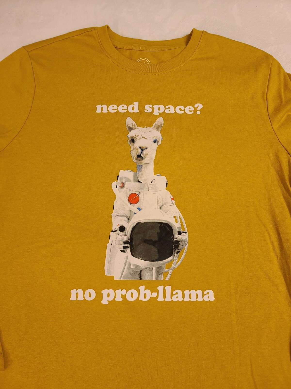 NWT Women’s WONDER NATION Lg Sleeve Gold T-Shirt With Llama; Sz XXL (18)