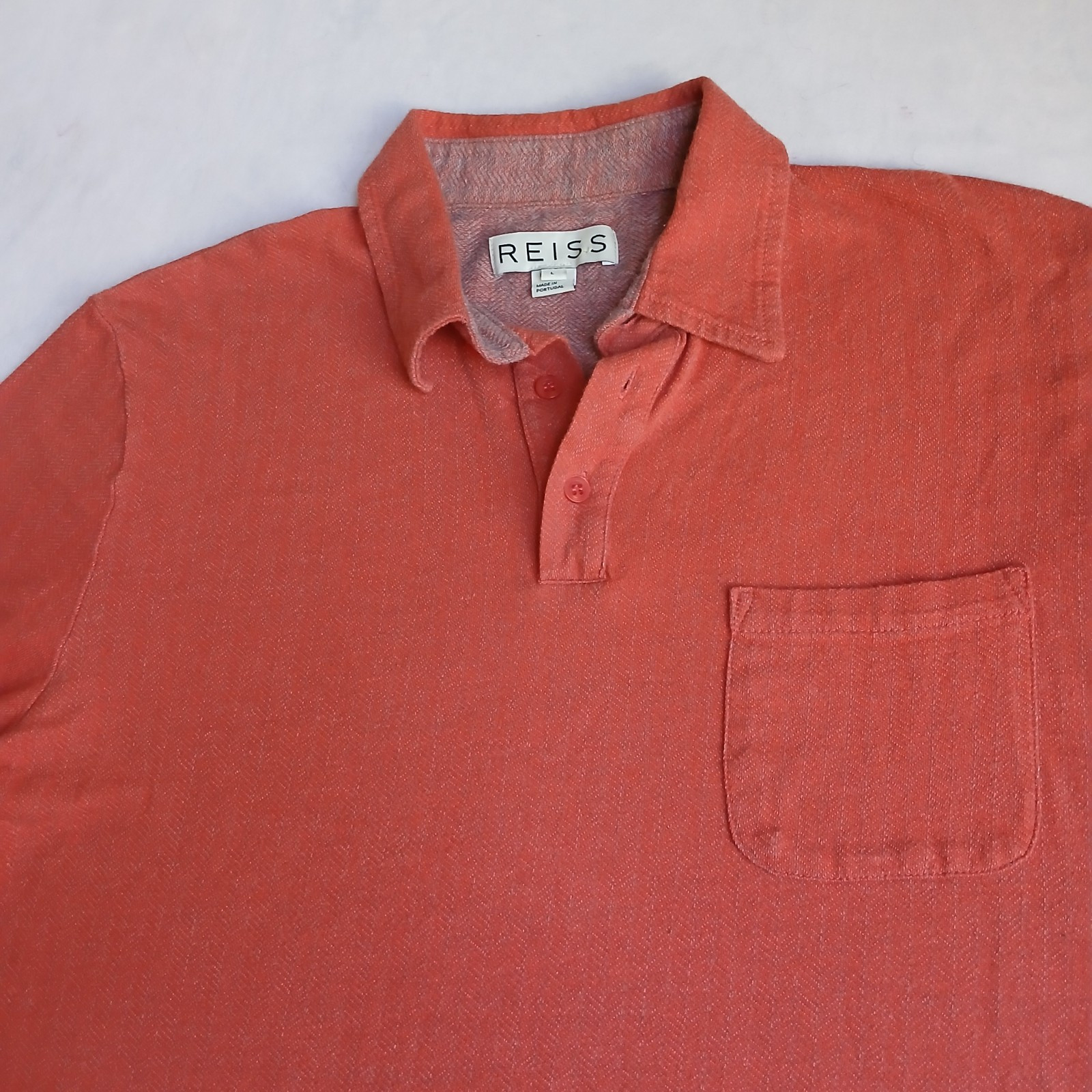 Reiss Shirt Large Mens Cotton Classic Capsule Casual Comfort Preppy Pocket