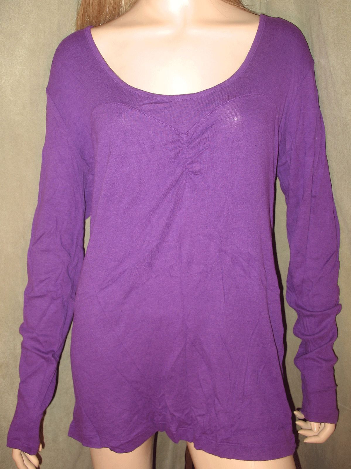 Daisy Fuentes Sparkling Grape Long Sleeve Shirt, XL, NWOT, Soft Purple Top, NICE