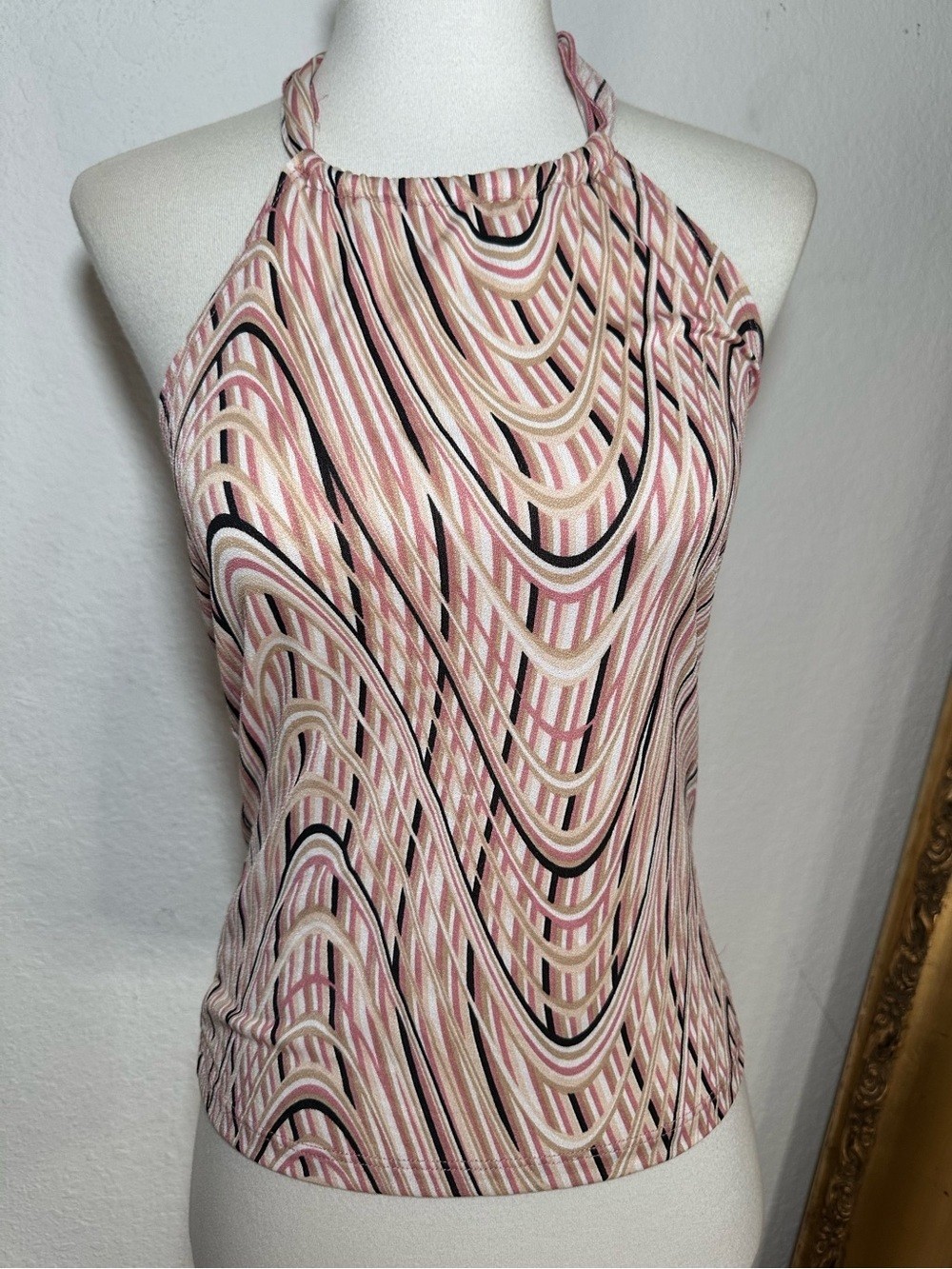 It Girl Y2K Vintage 00’s 90’s Pink Retro Halter Tank Top Size Medium Made in USA