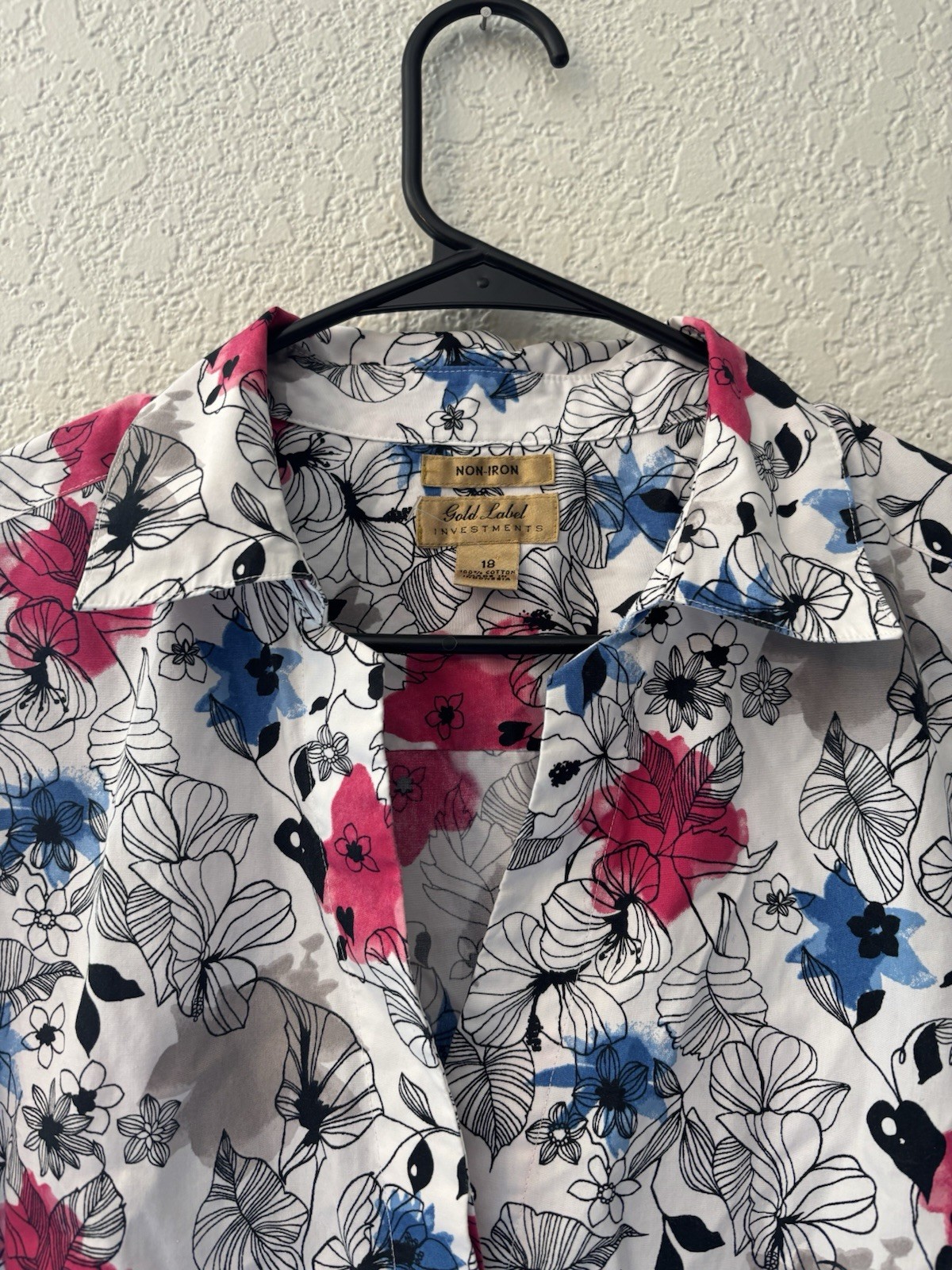Investment Goal Label Floral Button Down Front None Iron Vibrant Feminine