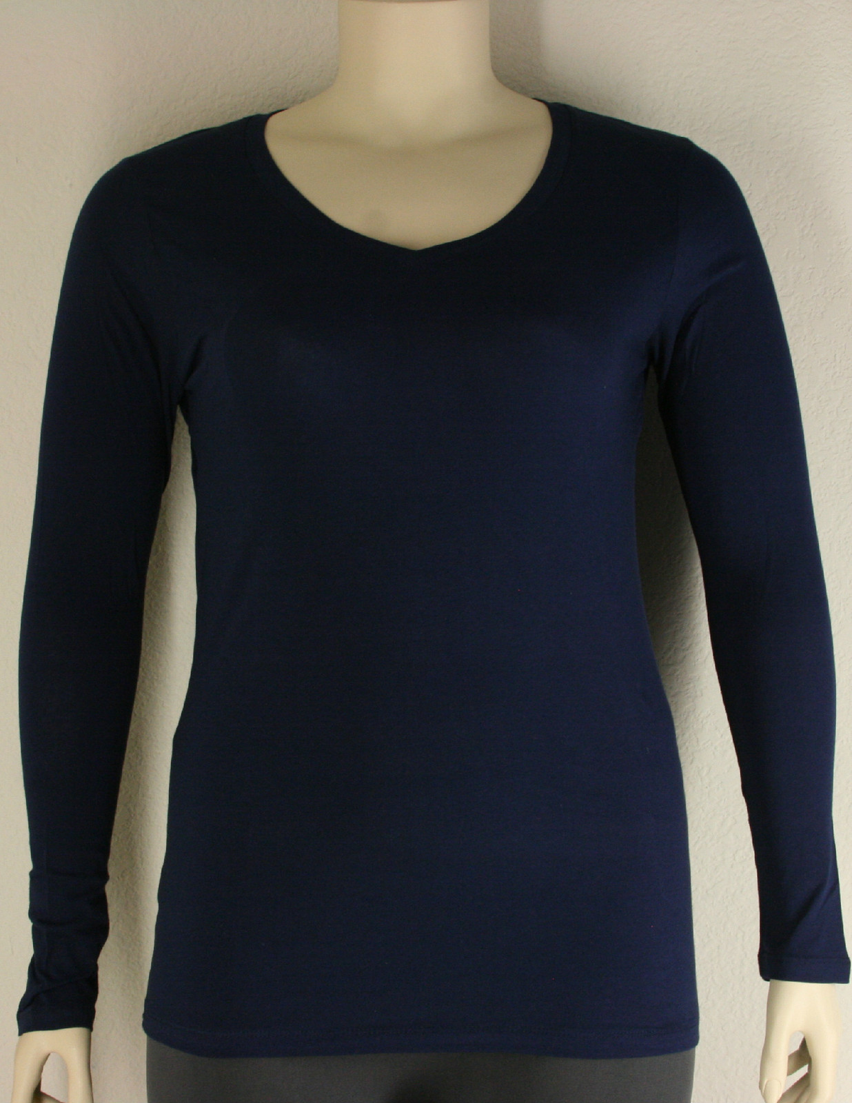 **Plus**Active Junior Basic Solid Plain Long Sleeve V-Neck Top Shirt 1XL-3XL
