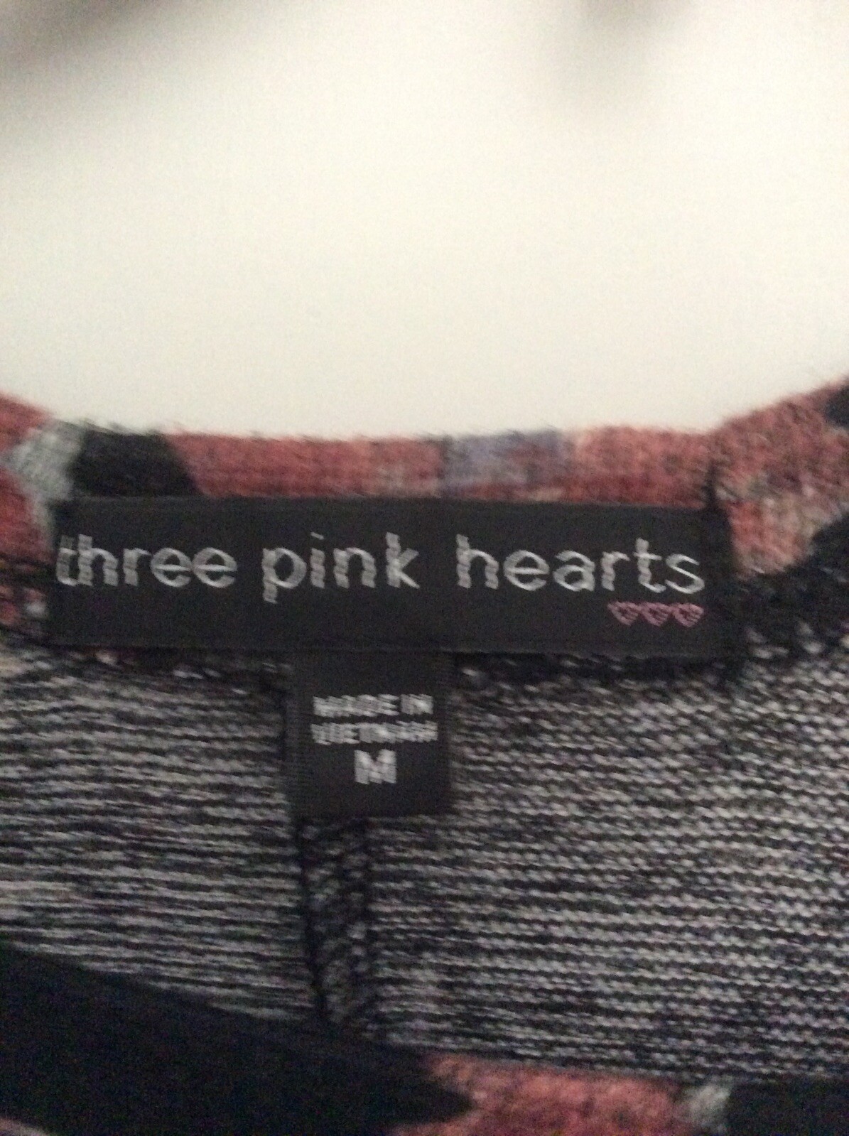 Three Pink Hearts Womens Tunic Top Size Medium NWT Black Floral Lace