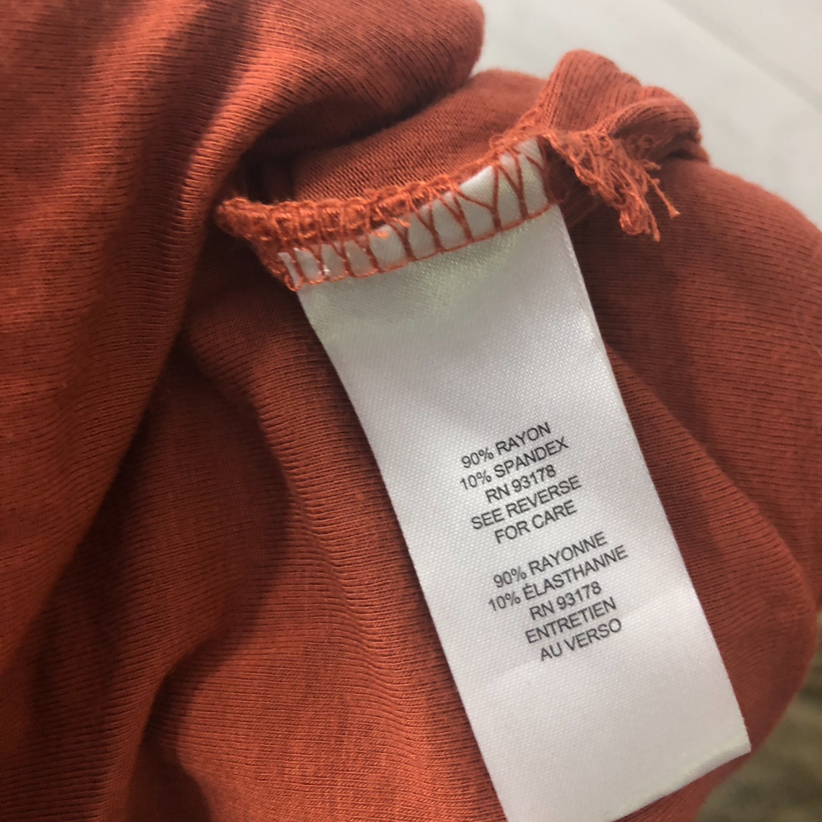 T Tahari Women’s Size 2X Short Sleeve Tunic Tee Shirt V Neck Solid Orange Casual