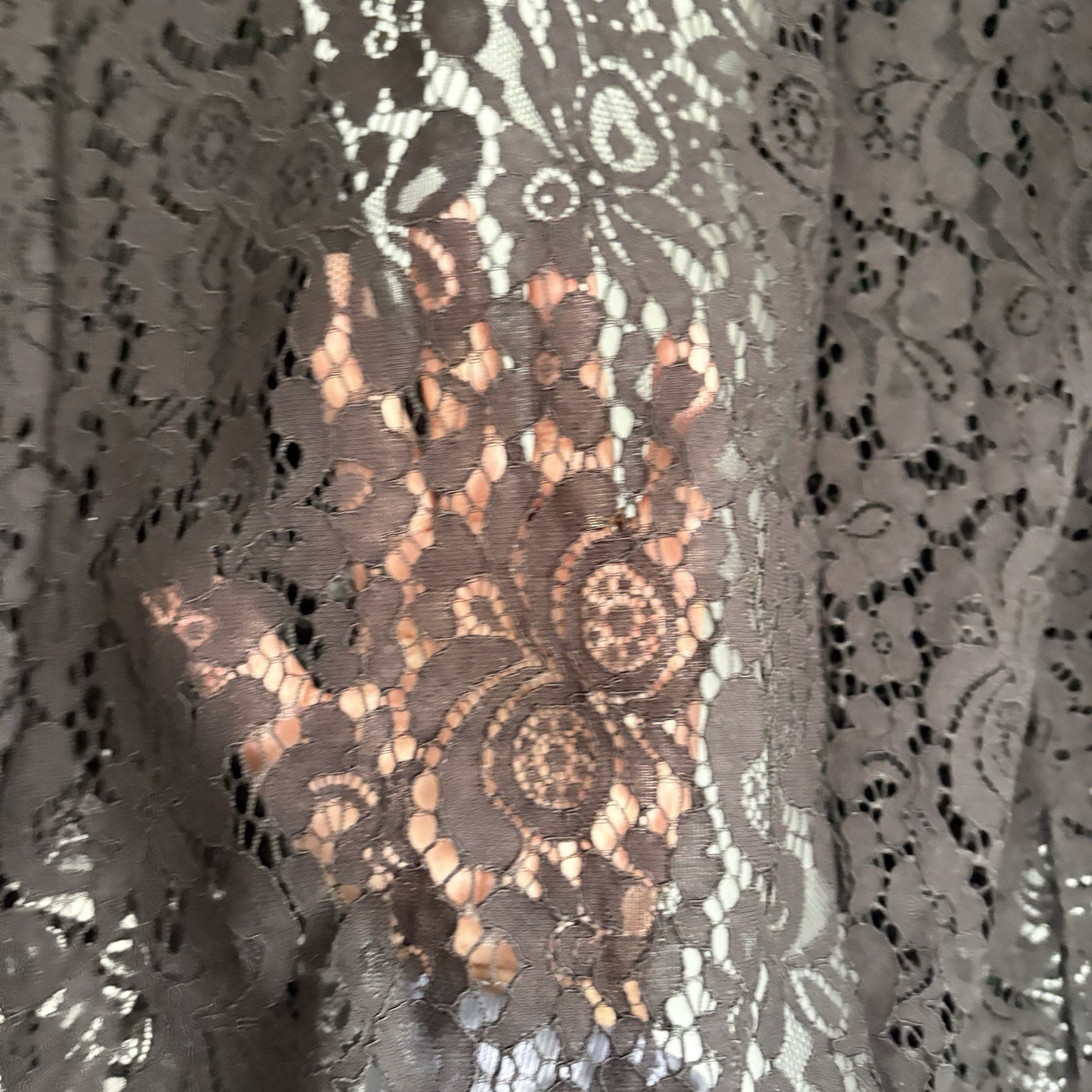 NEW Isaac Mizrahi Live! Black Floral Lace Knit Cover-Up Top Plus Size 1X Sheer
