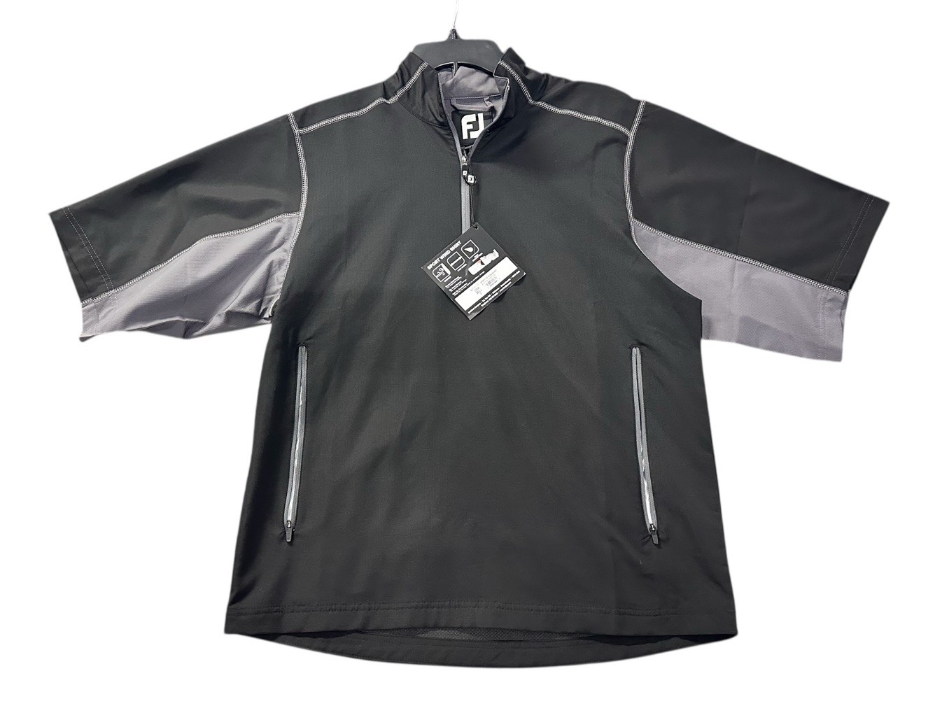 NEW FootJoy Womens Golf SS Quarter 1/4 Zip Windshirt Black Size Small S NWT