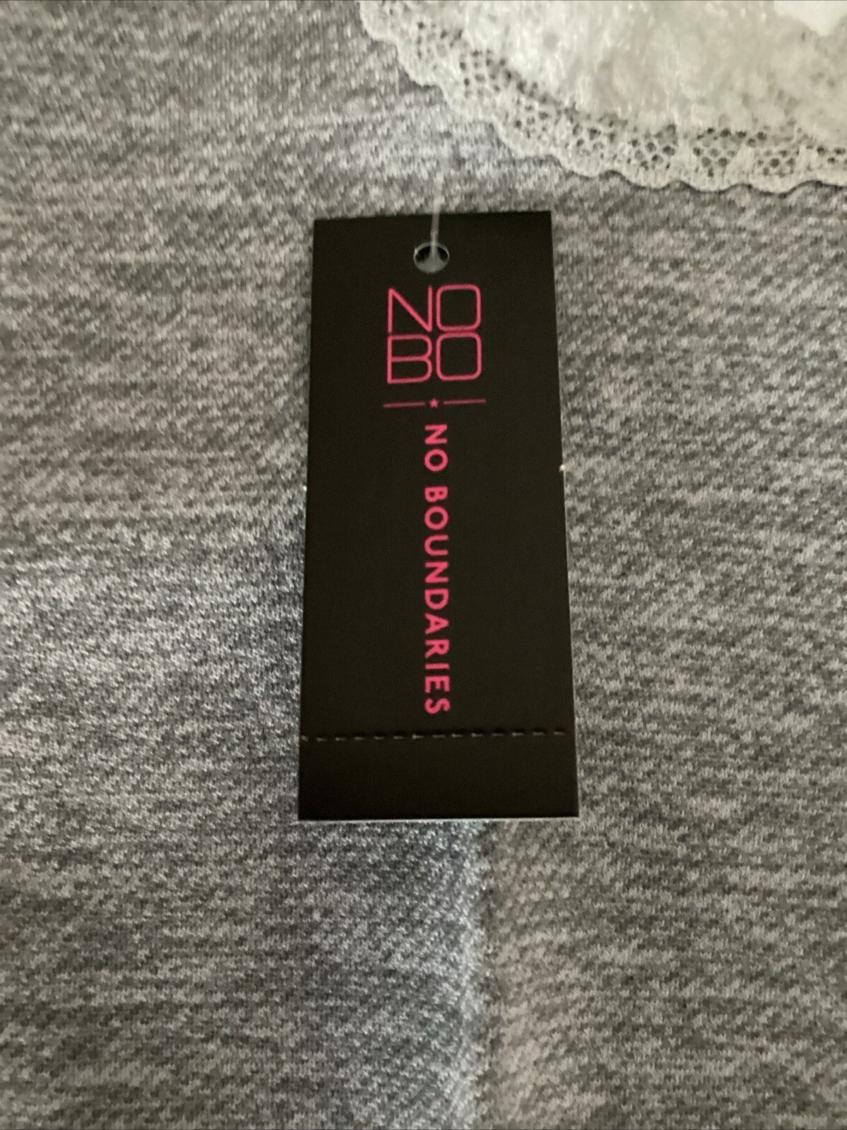 NOBO NO BOUNDARIES GREY HEATHER LACE TRIMMED STRETCH KNIT CROP CAMI Sz XXXL*