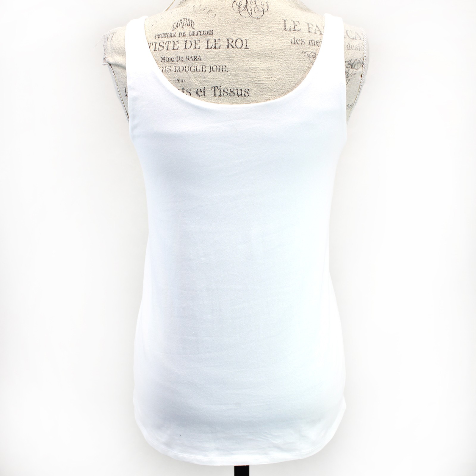 J.JILL White PERFECT SHELF-BRA TANK TOP Scoop Neck Casual Summer Large