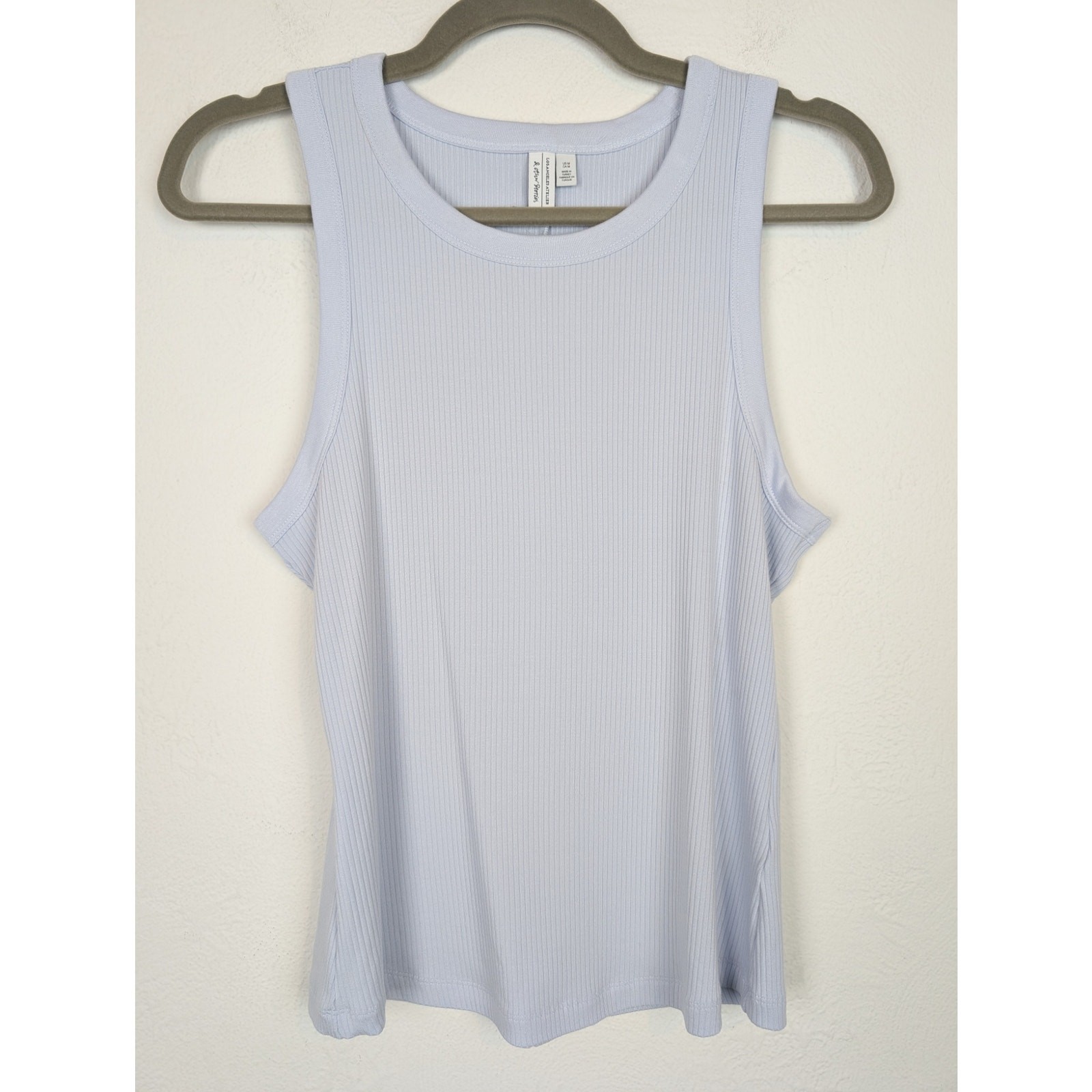 & Other Stories Tank Top Ribbed Knit Neutral Minimalist Basics Light Blue Size M
