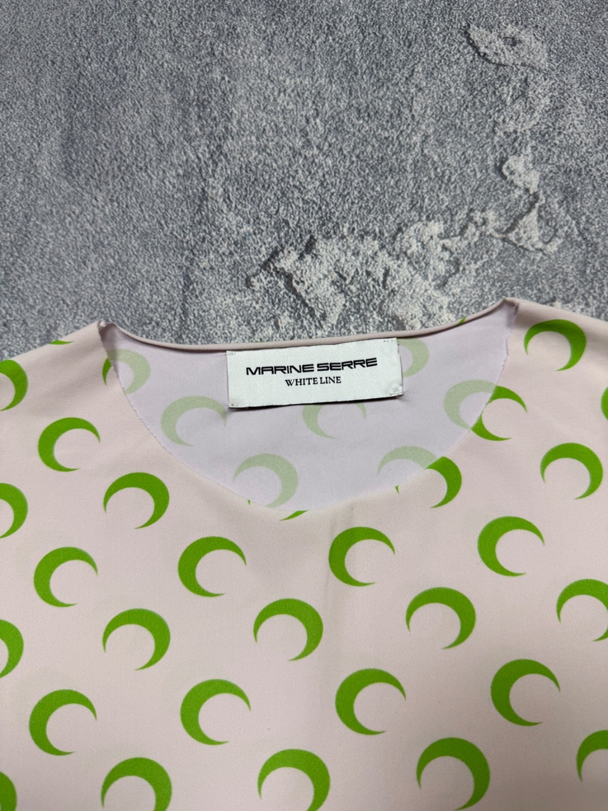 Marine Serre White Line Green Crescent Moon Top