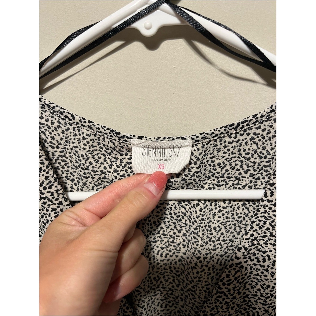 Sienna Sky Black & White Printed Peplum Button-Front Blouse