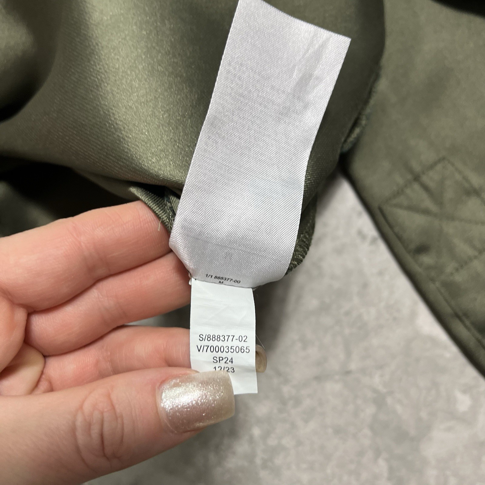 Banana Republic Double Pocket Satin Button Shirt Blouse Olive Green Career New M