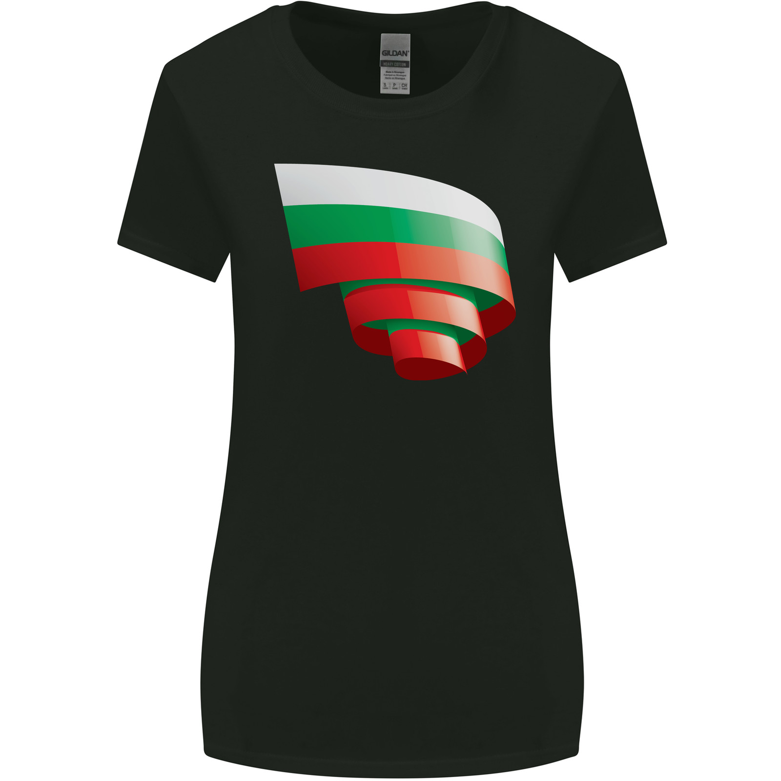 Curled Bulgaria Flag Bulgarian Day Football Womens Wider Cut T-Shirt